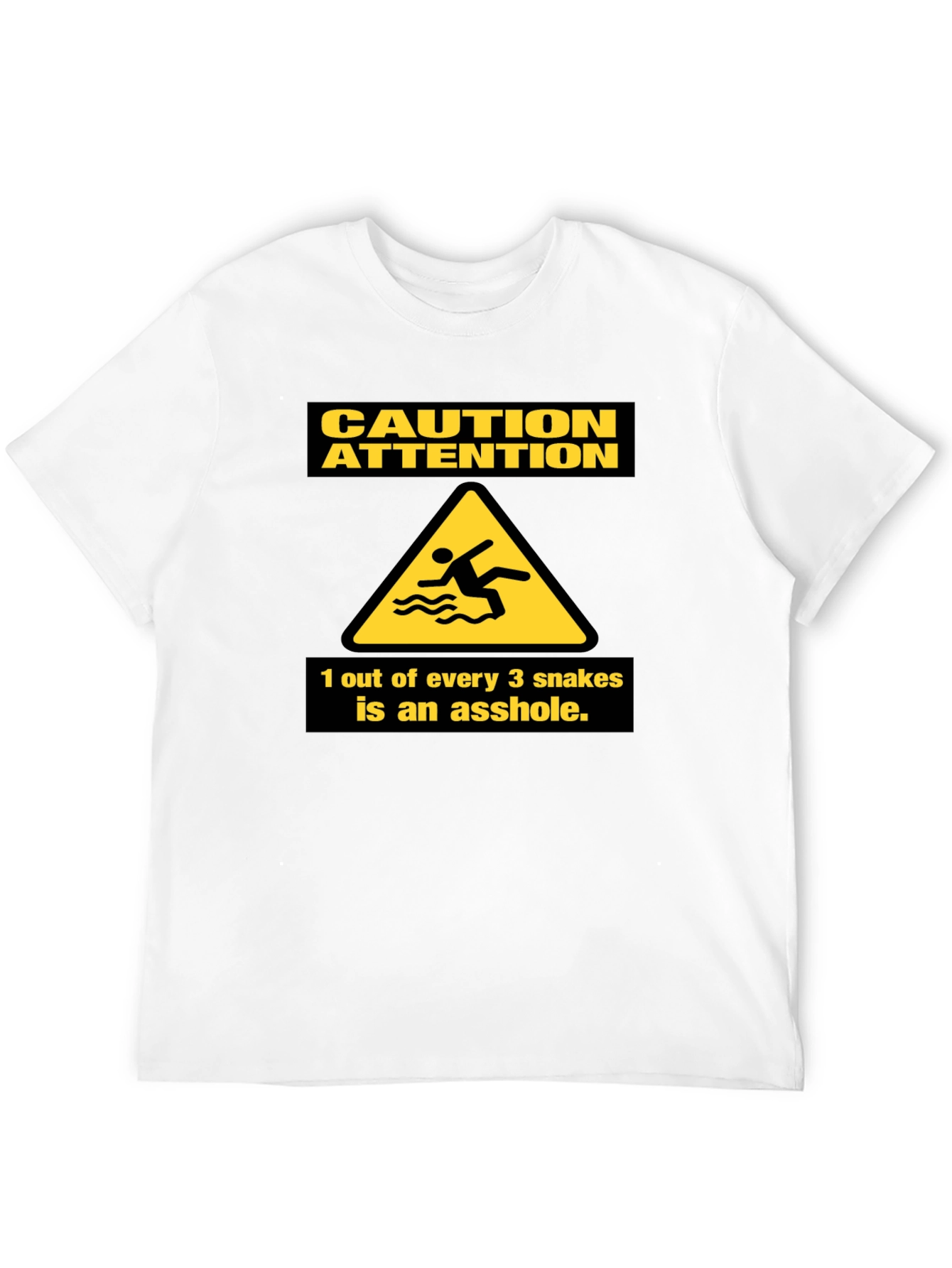 Black Caution Snakes Funny Graphic T-Shirt view 12