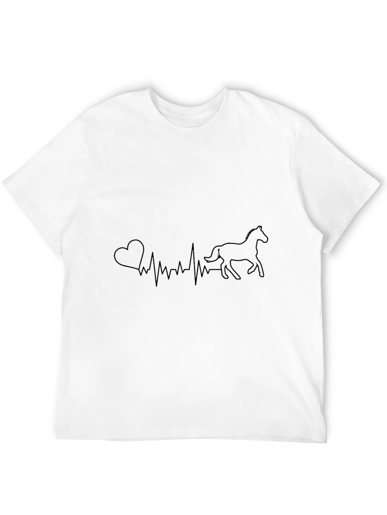 Black Horse Heartbeat Graphic T-Shirt - Equestrian Love Tee view 12