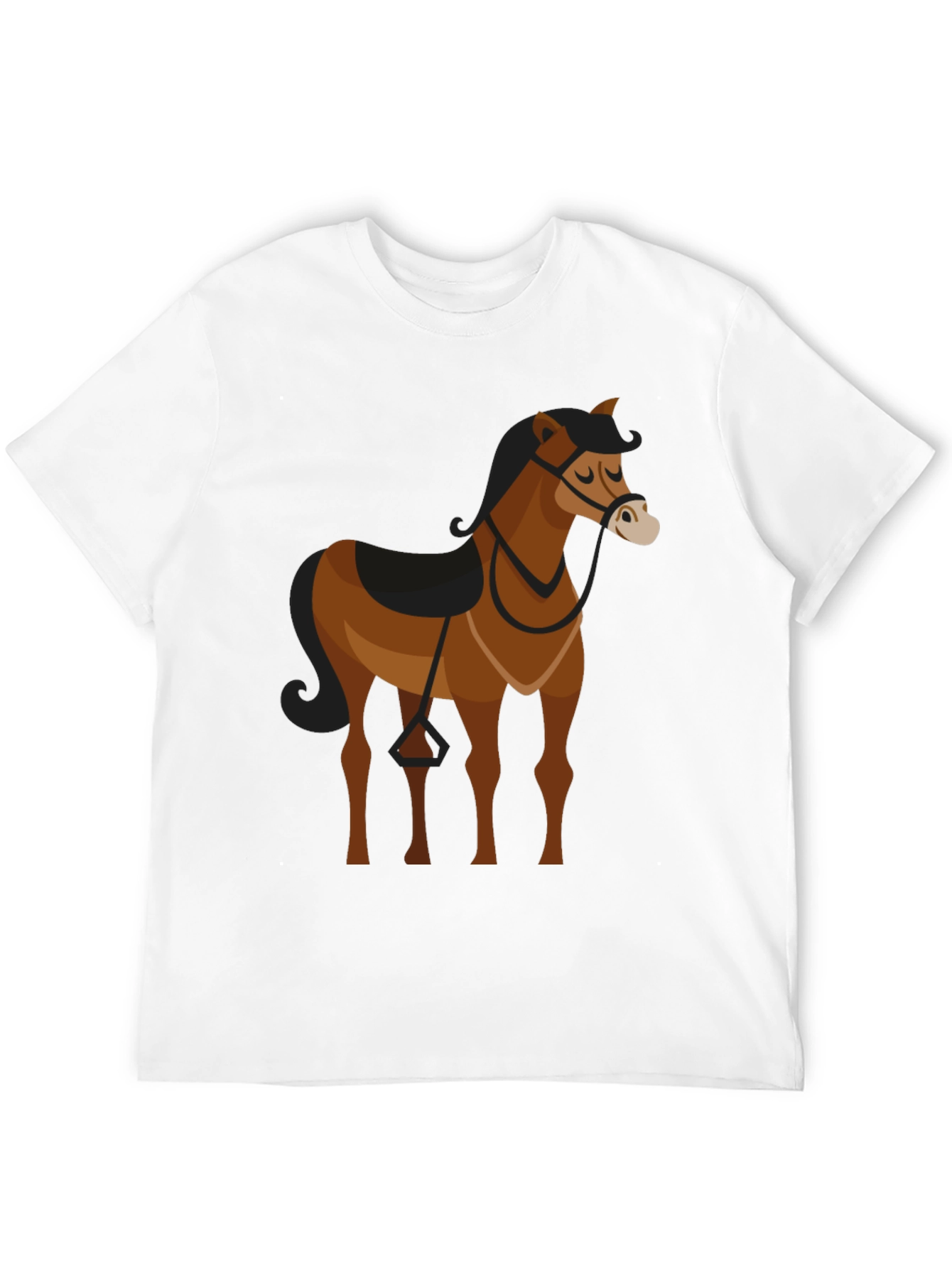 Black Black T-Shirt with Brown Horse Graphic view 12