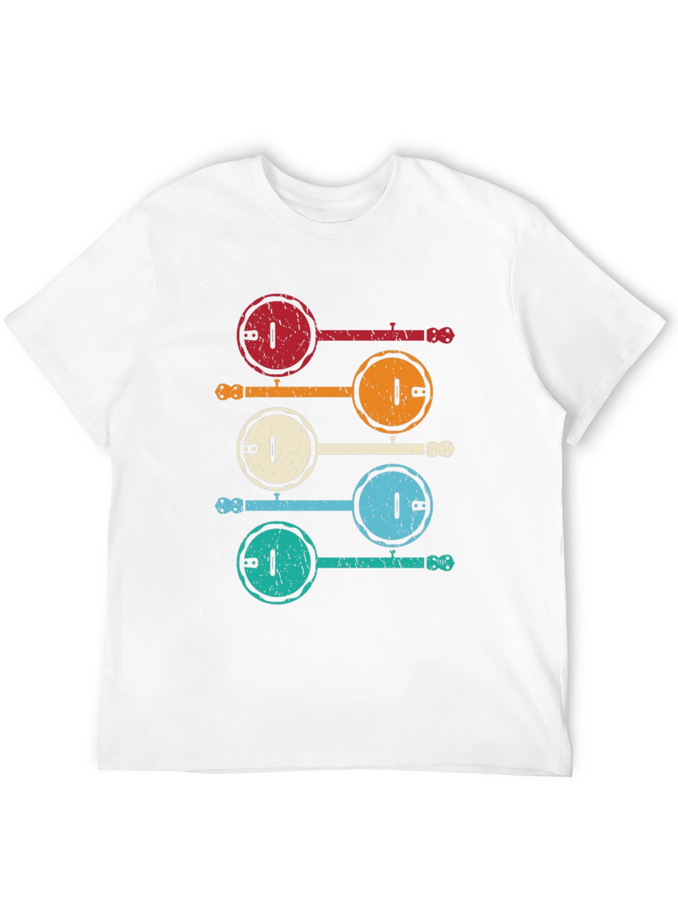 Black Vintage Banjo Music T-Shirt view 12