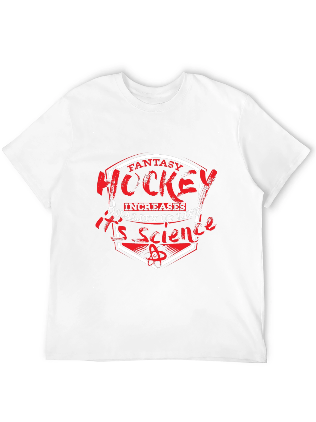 Black Fantasy Hockey is Science Black T-Shirt view 12