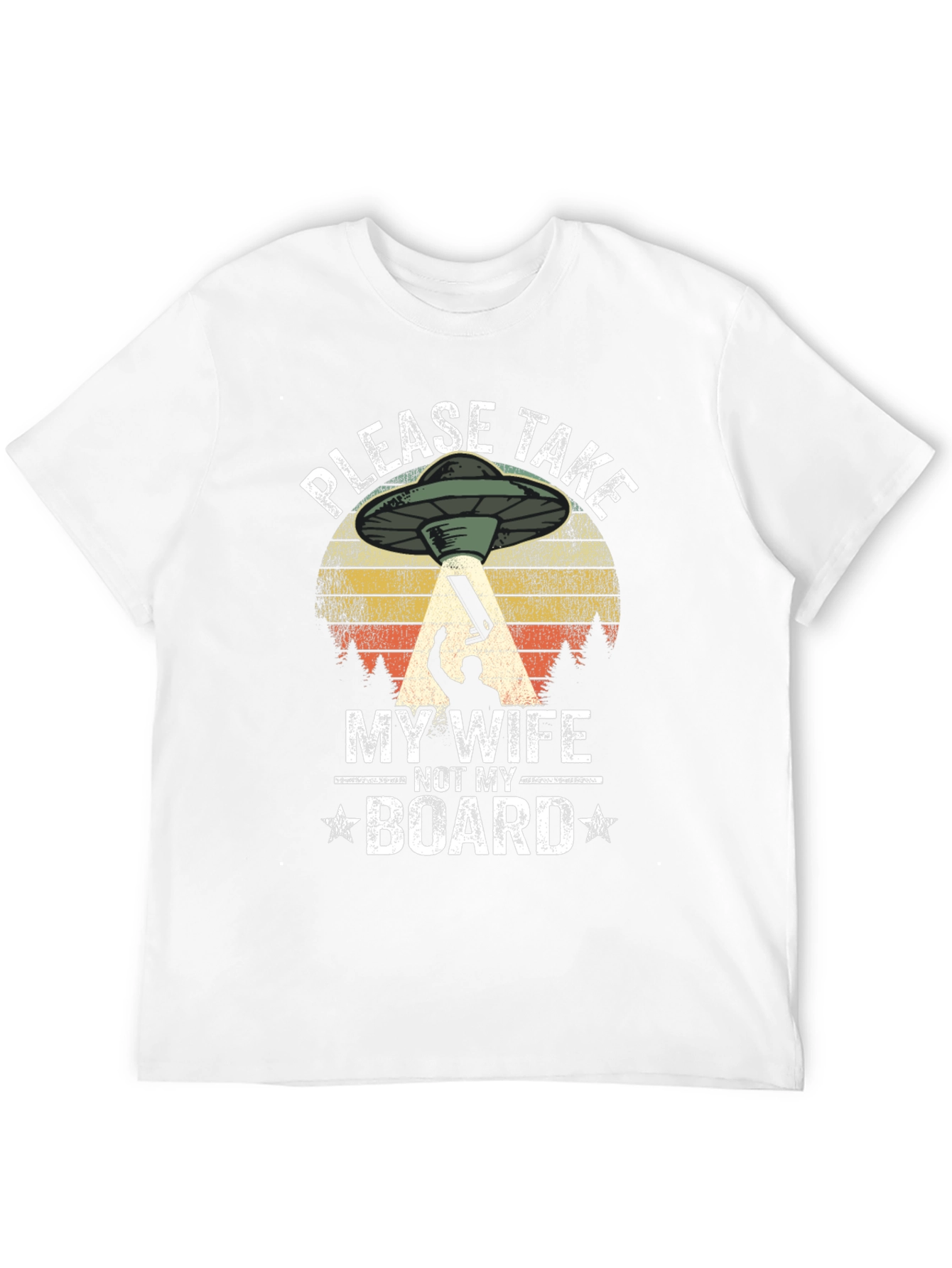 Black Funny Alien UFO Abduction Men's Graphic T-Shirt view 12