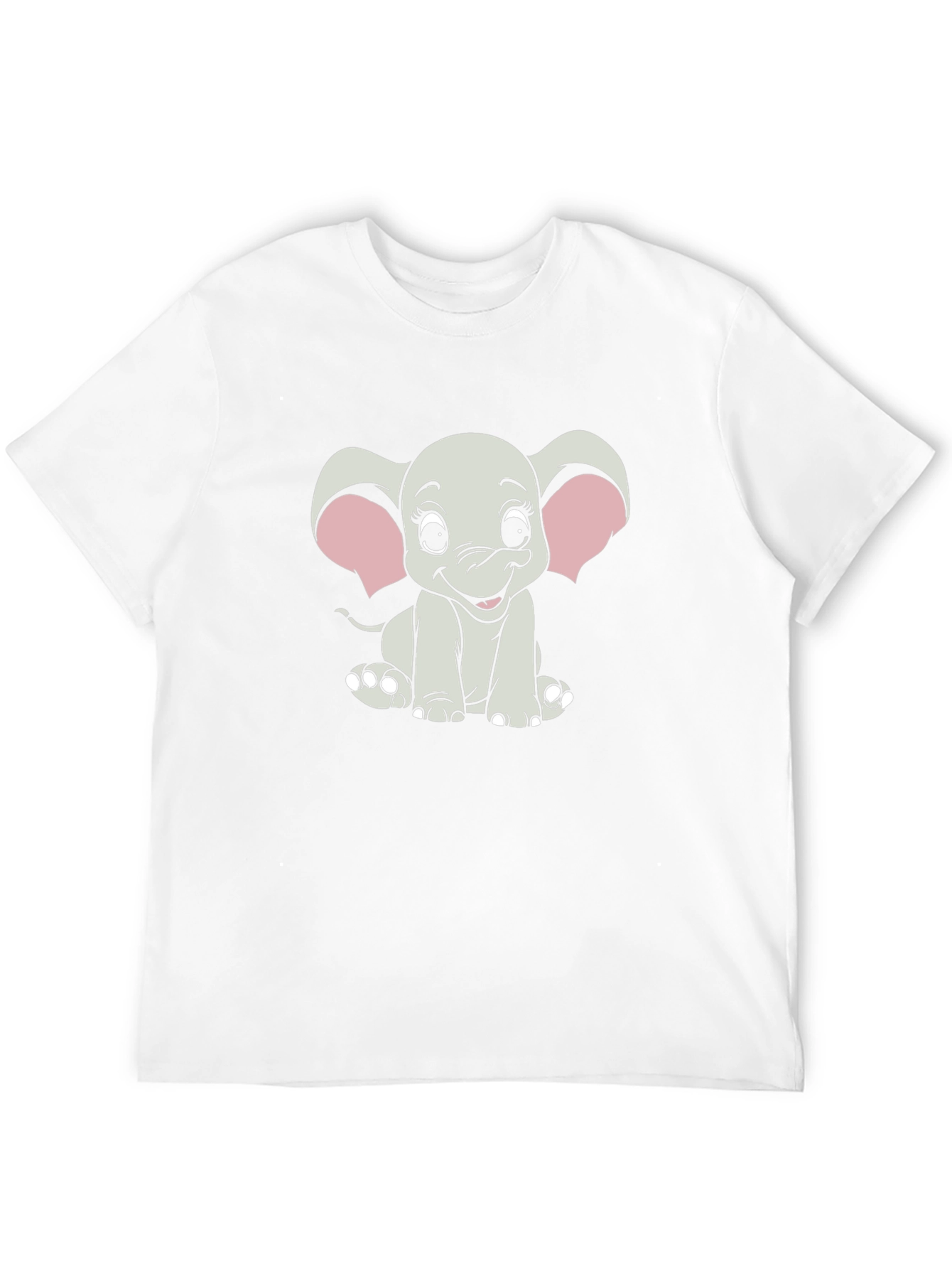 Black Cute Cartoon Elephant Graphic Tee - Unisex Black T-Shirt view 12