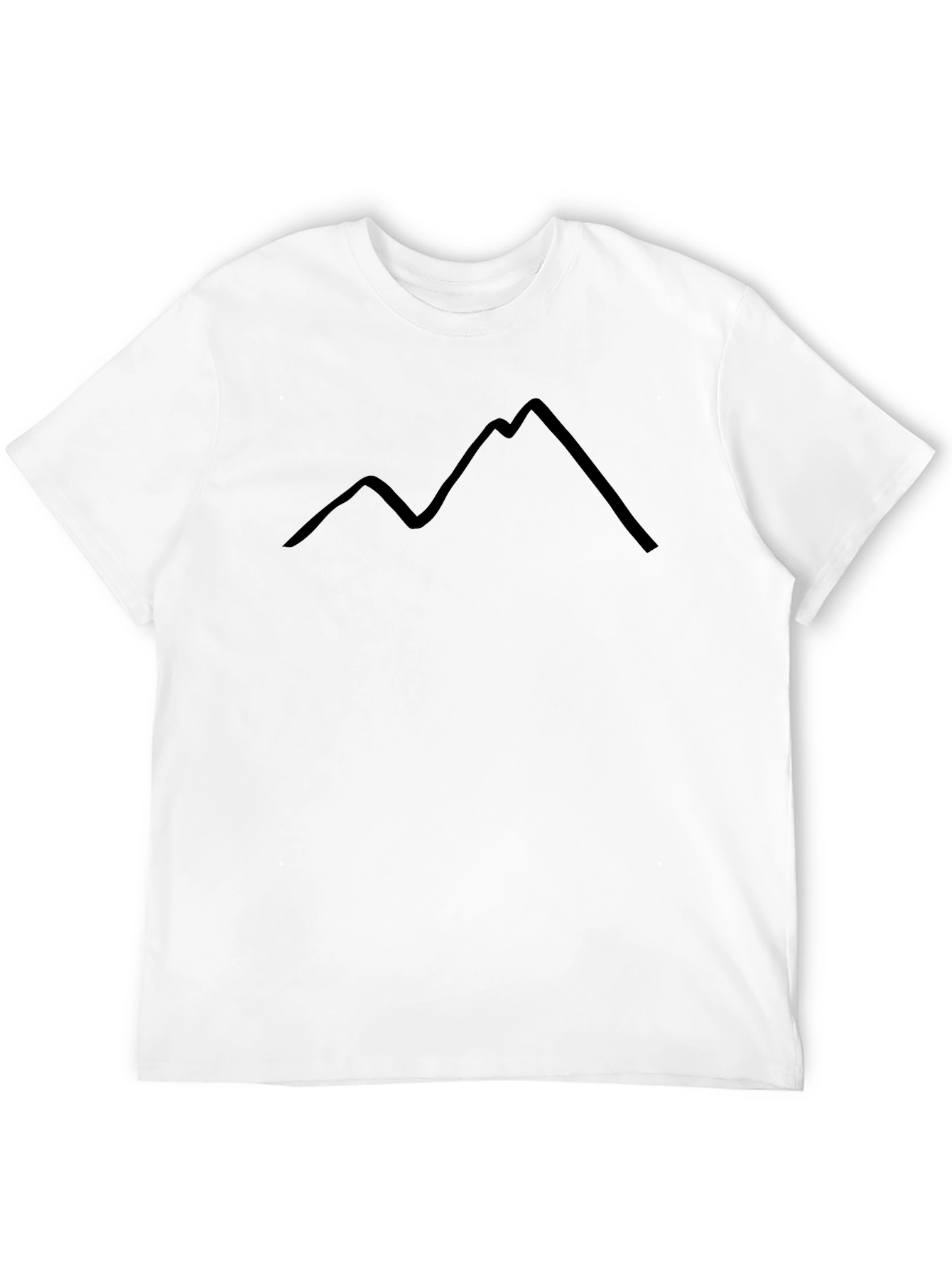 Black Mountain Outline Black T-Shirt view 12