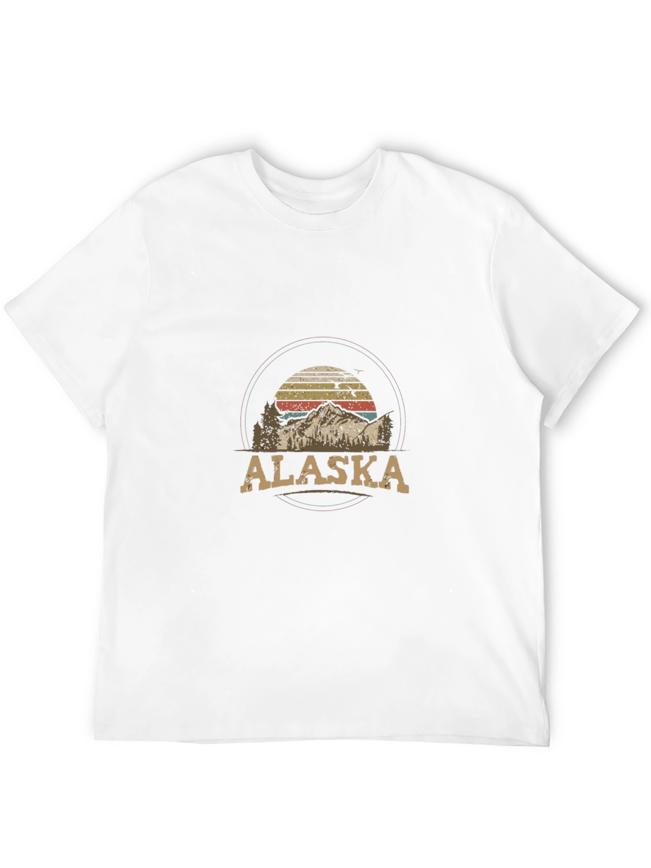 Black Alaska Mountain Graphic Tee - Retro Style T-Shirt view 12