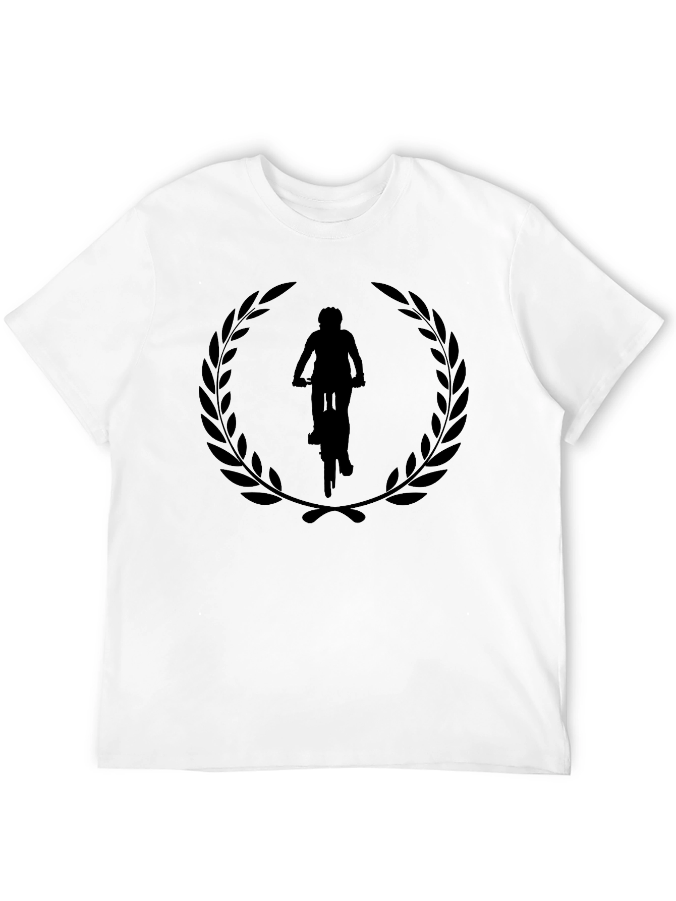Black Cyclist Laurel Wreath Graphic Tee - Black view 12