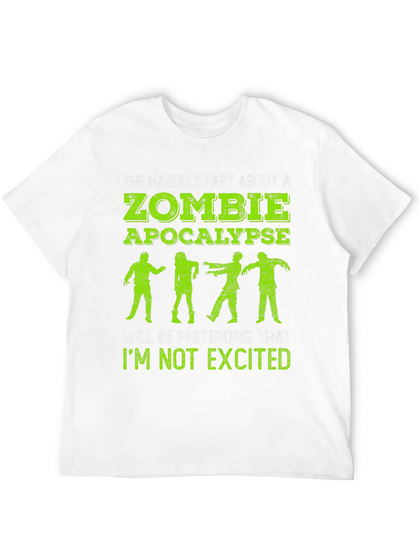 Black Zombie Apocalypse T-Shirt - Hardest Part is Not Getting Excited view 12
