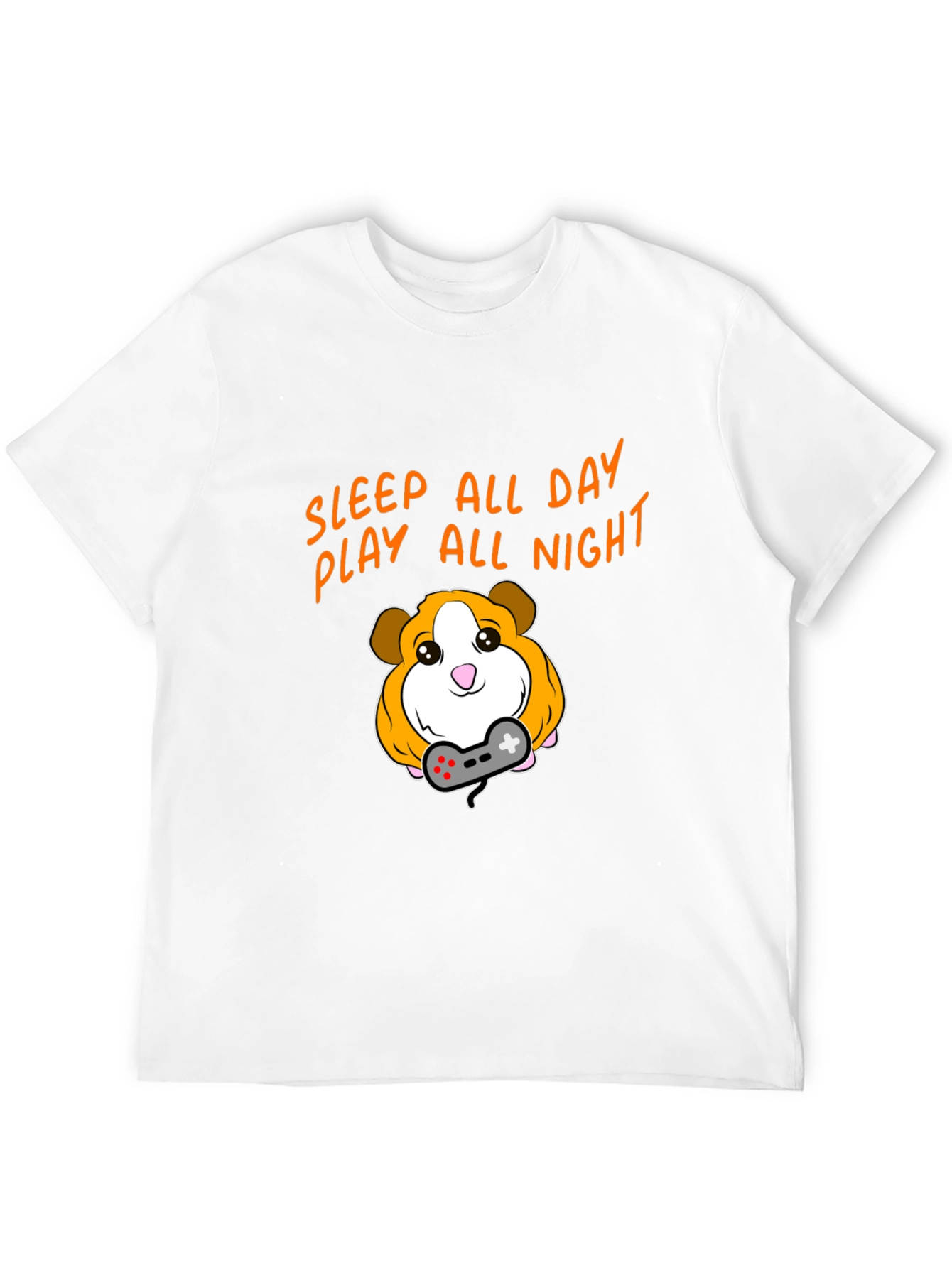 Black Sleep All Day Play All Night Gaming Guinea Pig T-Shirt view 12