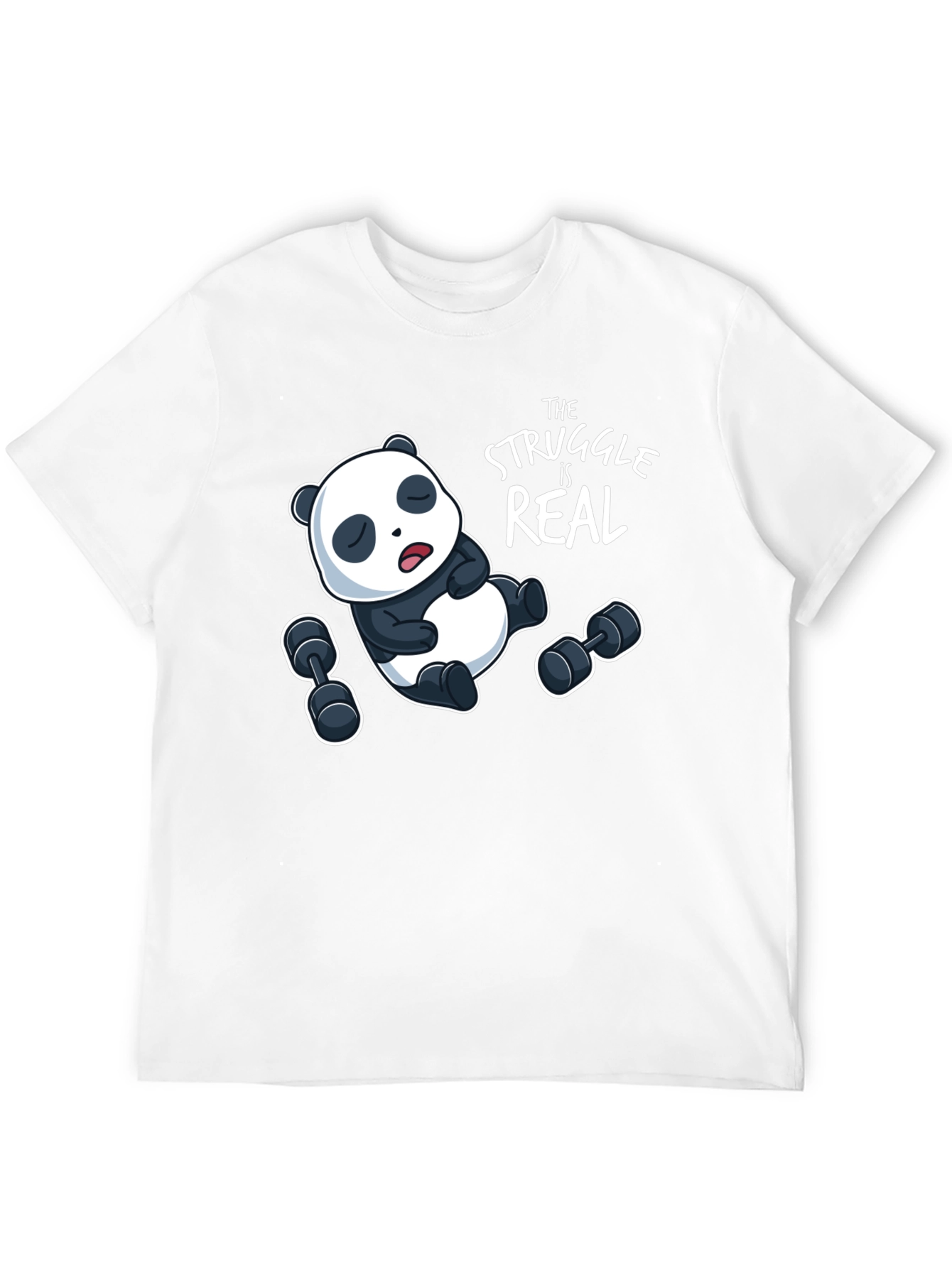 Black Funny Panda Workout T-Shirt view 12