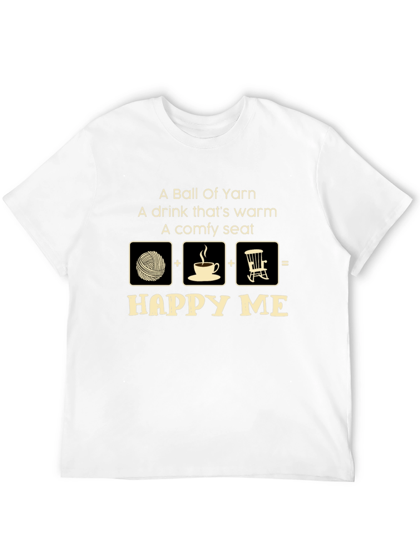 Black Happy Me Yarn Lover T-Shirt view 12