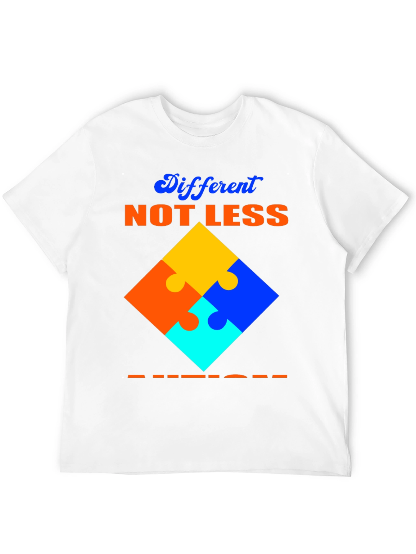 Black Autism Awareness T-Shirt Different Not Less Puzzle Design view 12