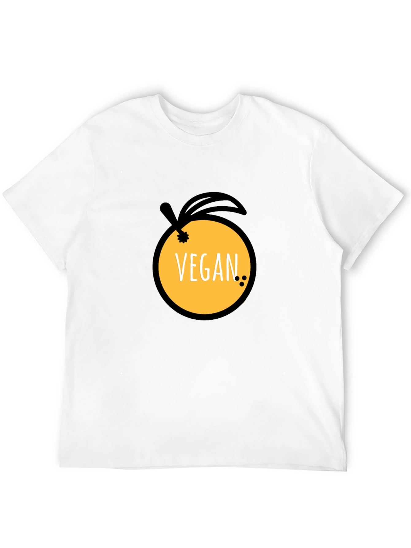 Black Vegan Orange Graphic Tee view 12