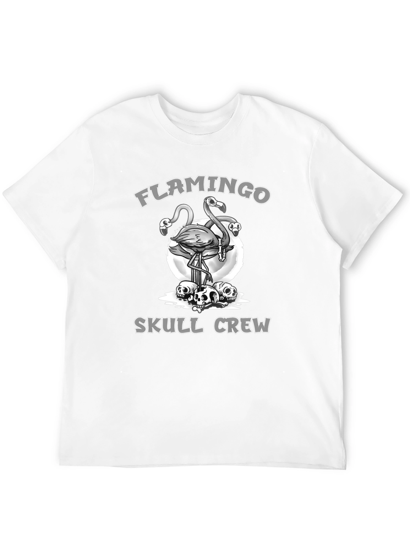 Black Flamingo Skull Crew Graphic Tee view 12