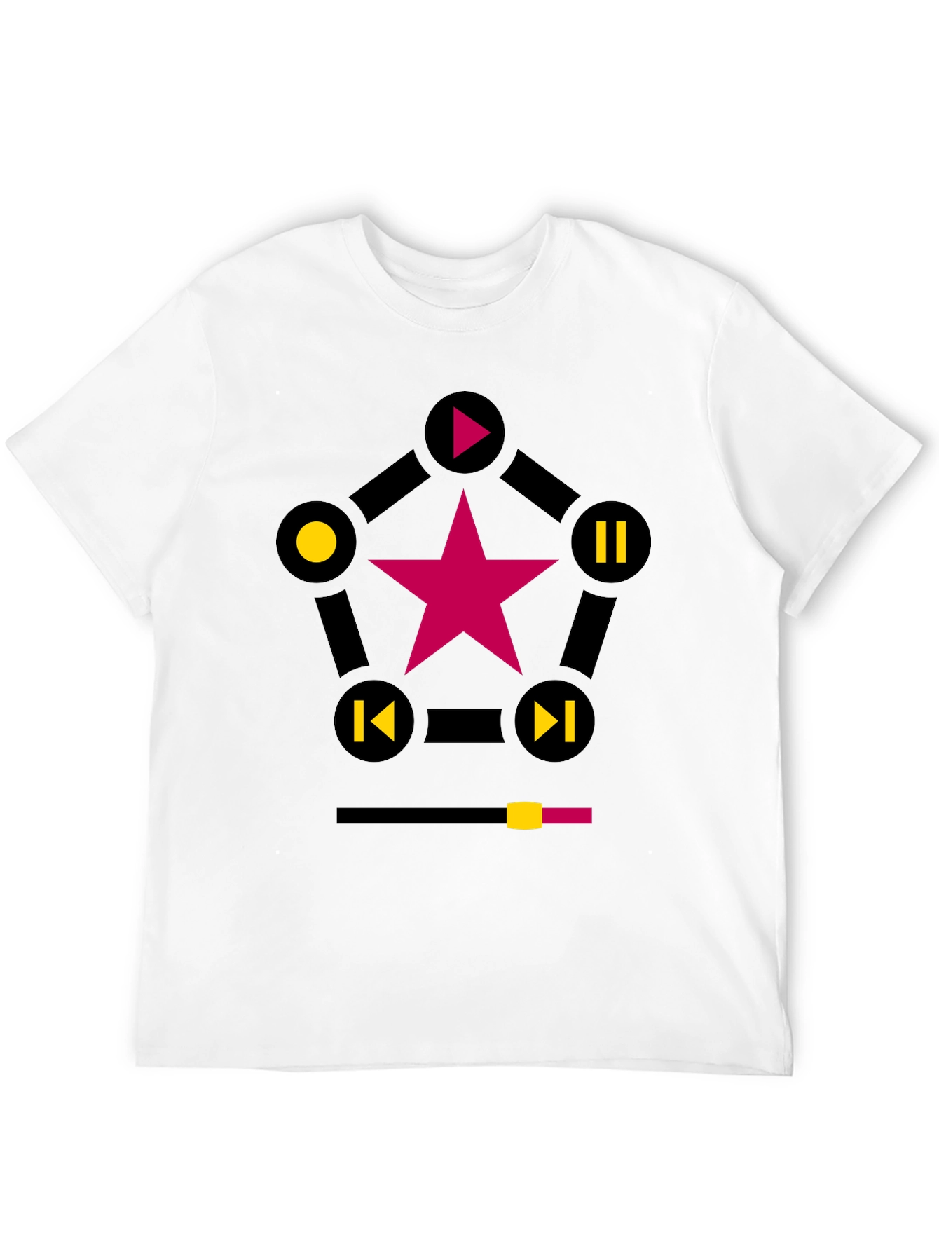Black Starry Music Player Graphic T-Shirt view 12