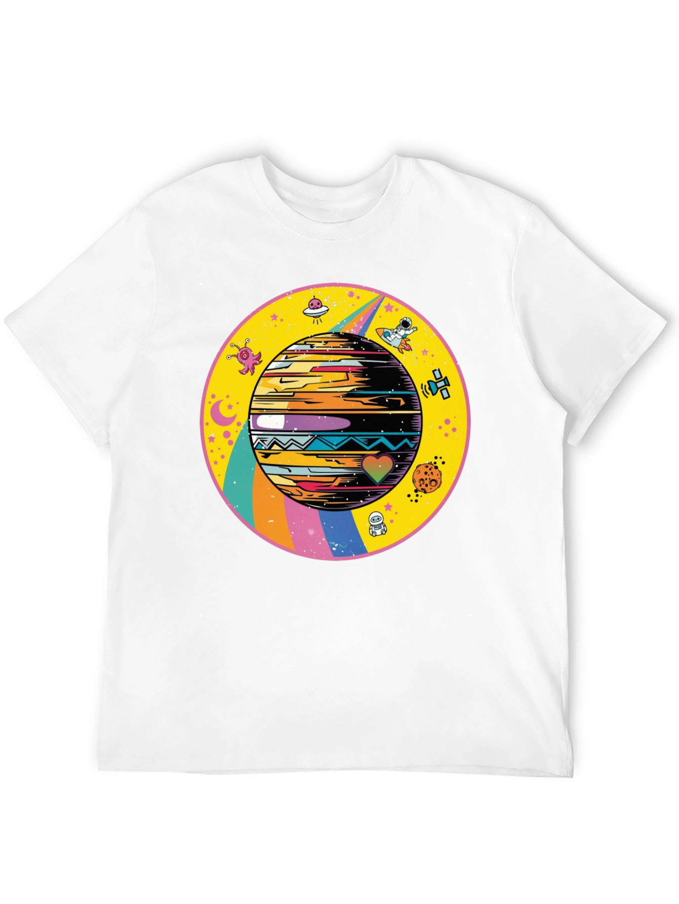Cosmic Planet Graphic T-Shirt - Trendy Black Tee - 12