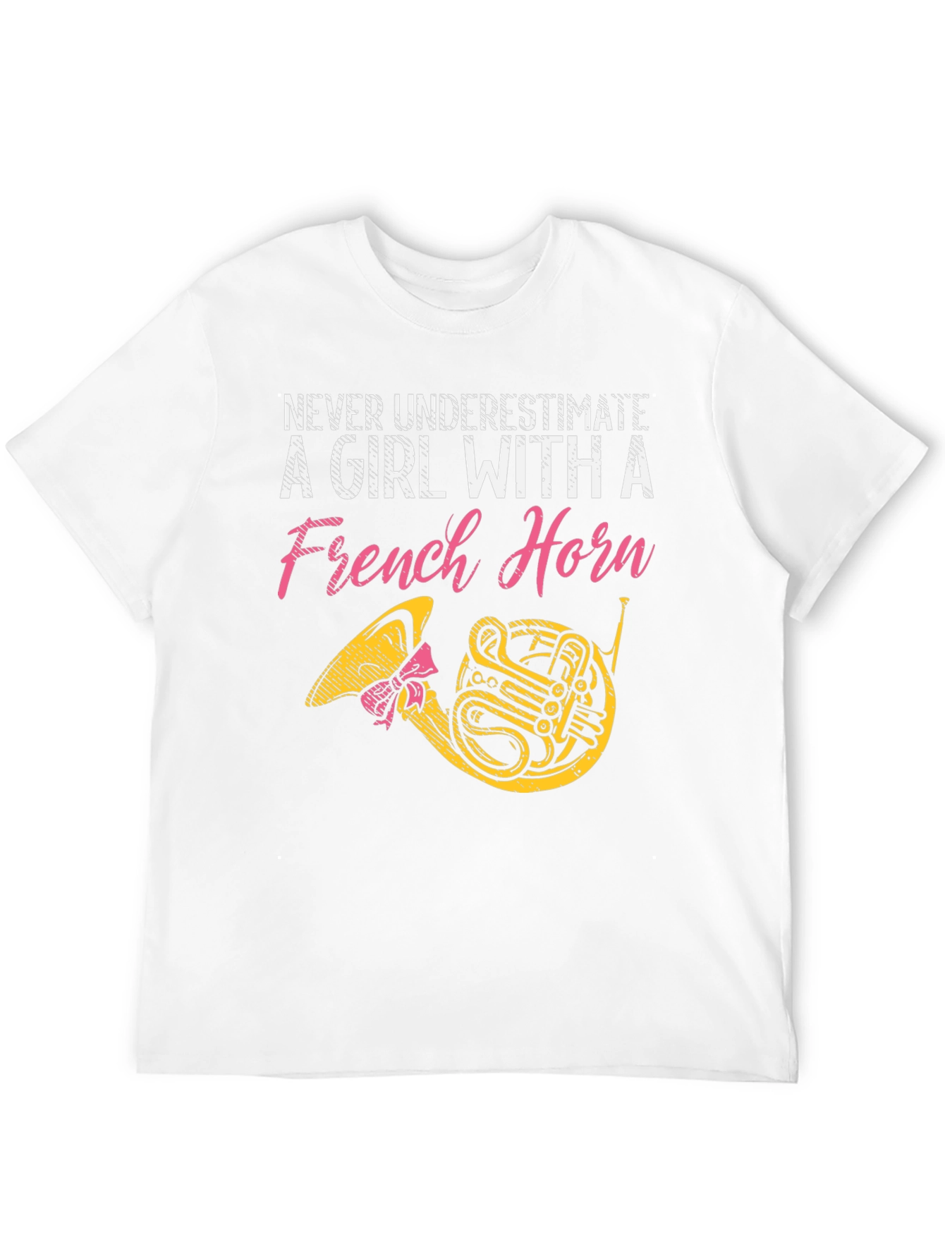 Black Never Underestimate a Girl with a French Horn T-Shirt view 12