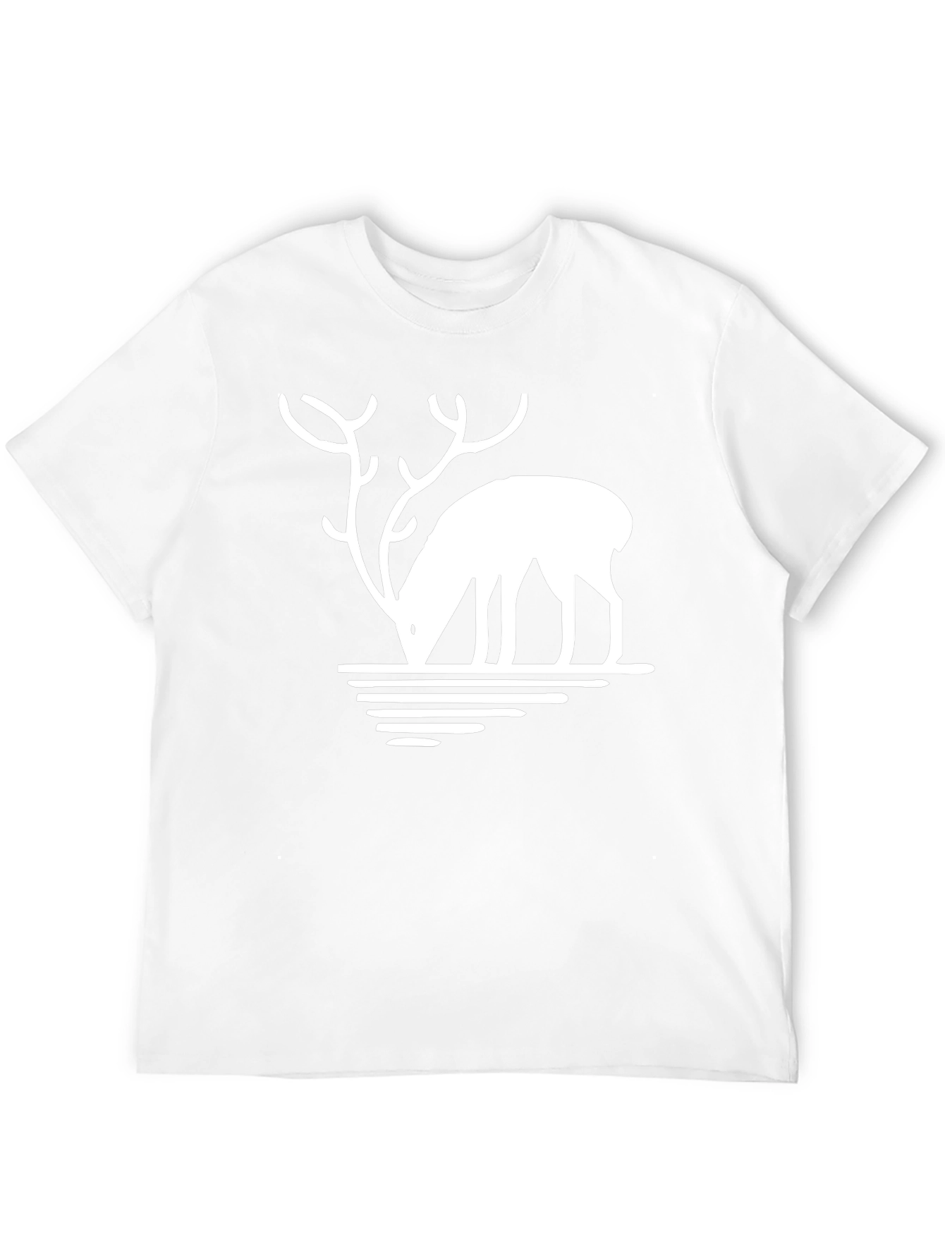 Black Deer Silhouette Graphic Tee - Black Casual T-Shirt view 12