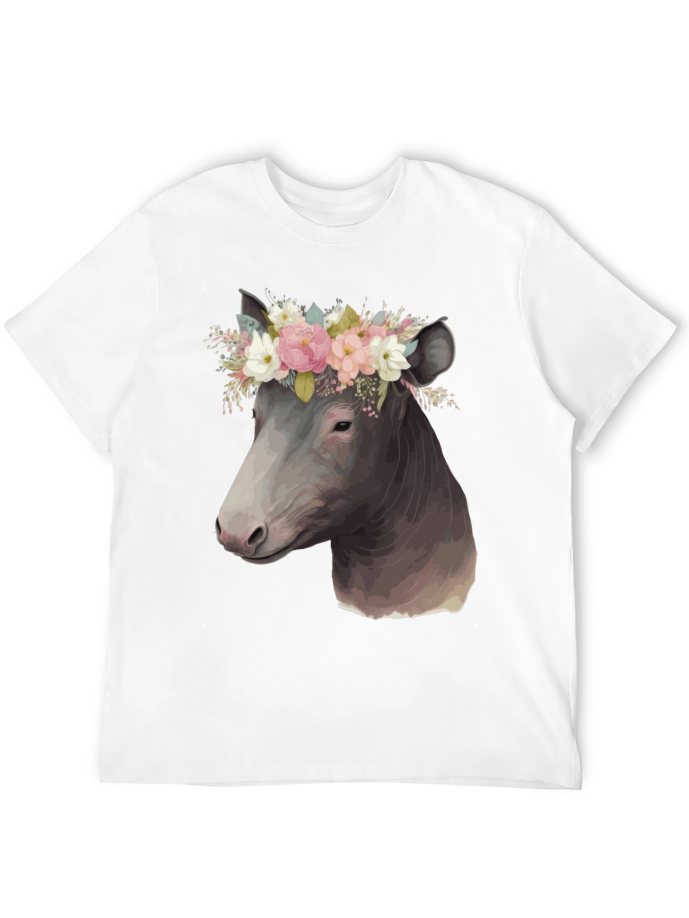 Black Cow Floral Crown T-Shirt view 12