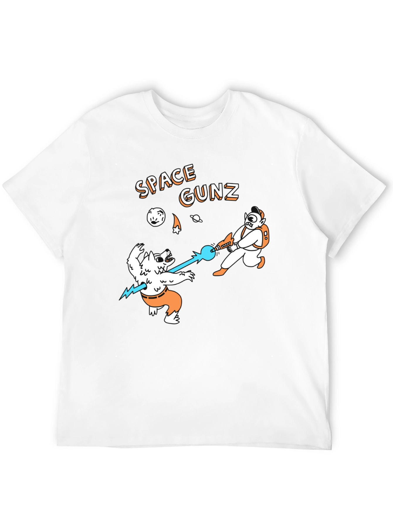 Black Space Gunz Graphic Tee - Unique Design Black T-Shirt view 12