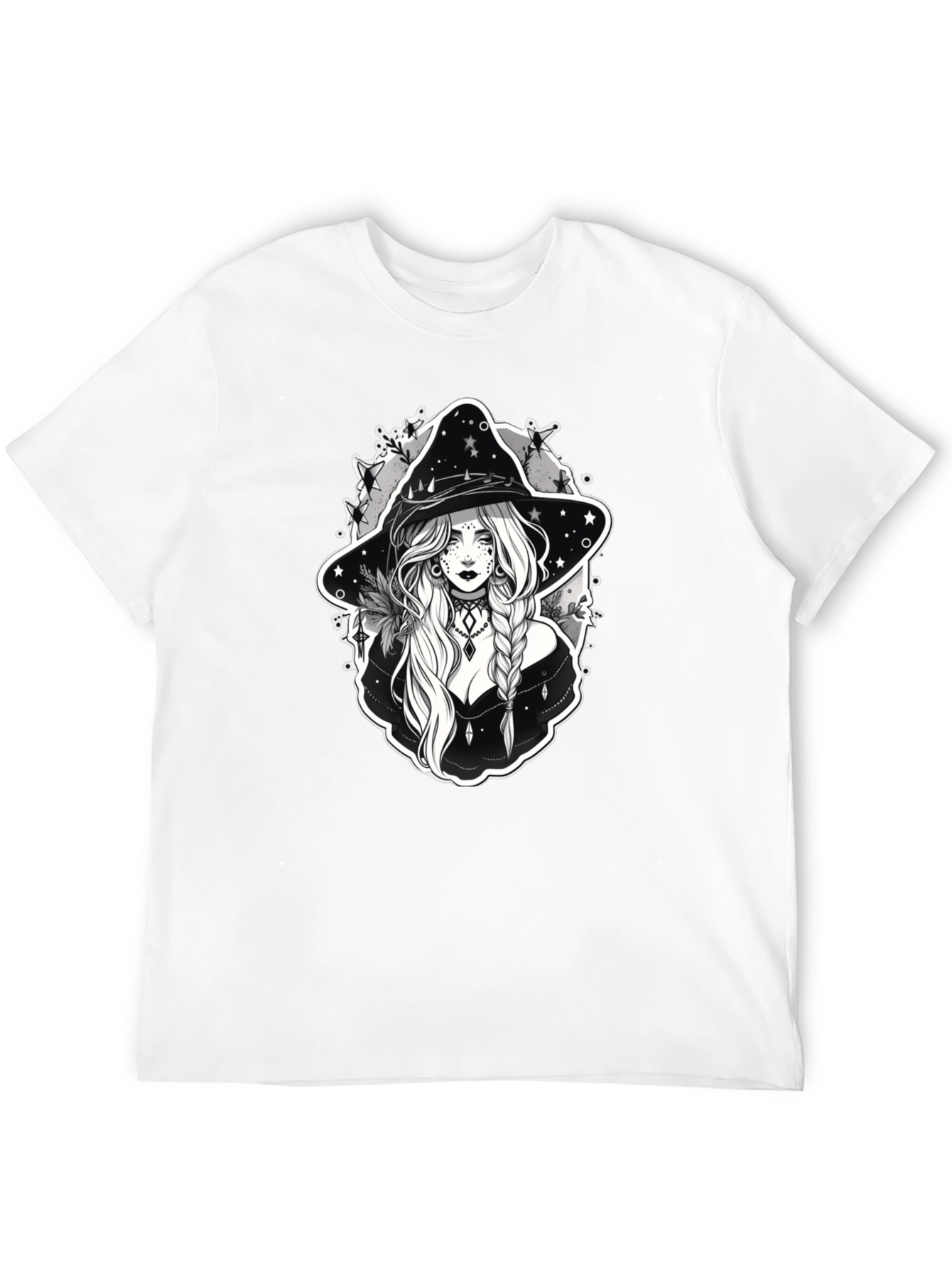 Black Witch Graphic T-Shirt - Black Cotton Tee view 12
