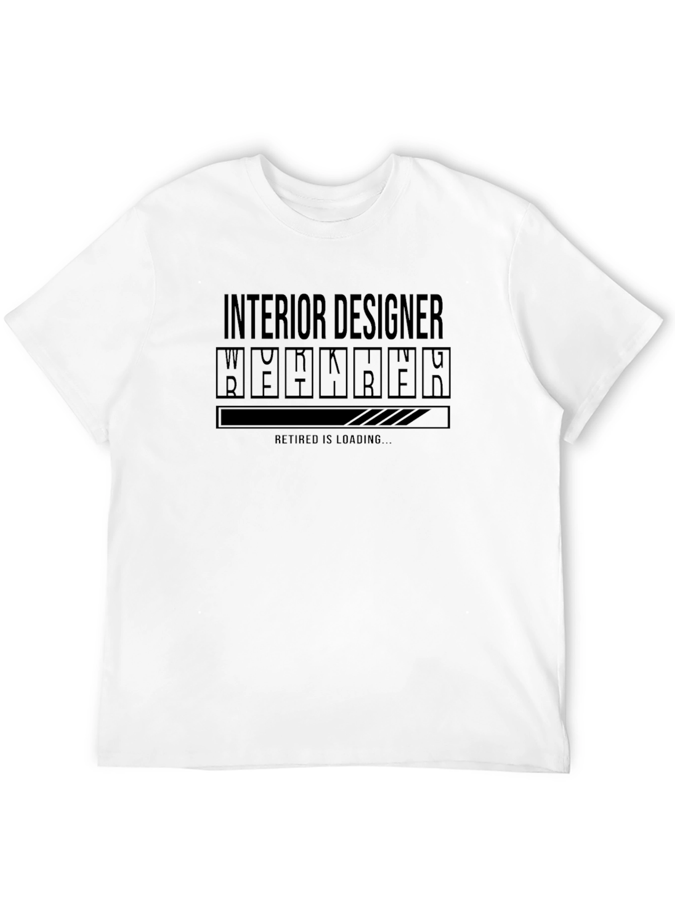 Black Interior Designer Retirement Loading Graphic Tee view 12