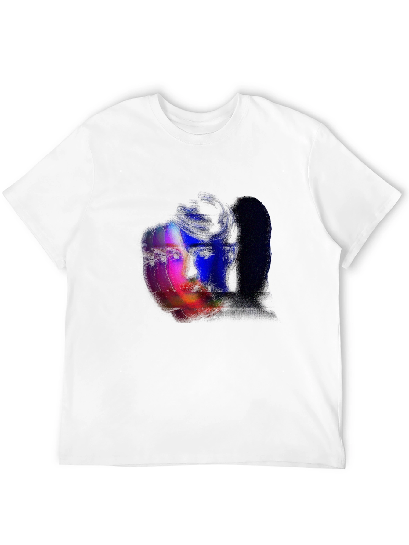 Black Glitch Portrait Graphic Tee - Black view 12