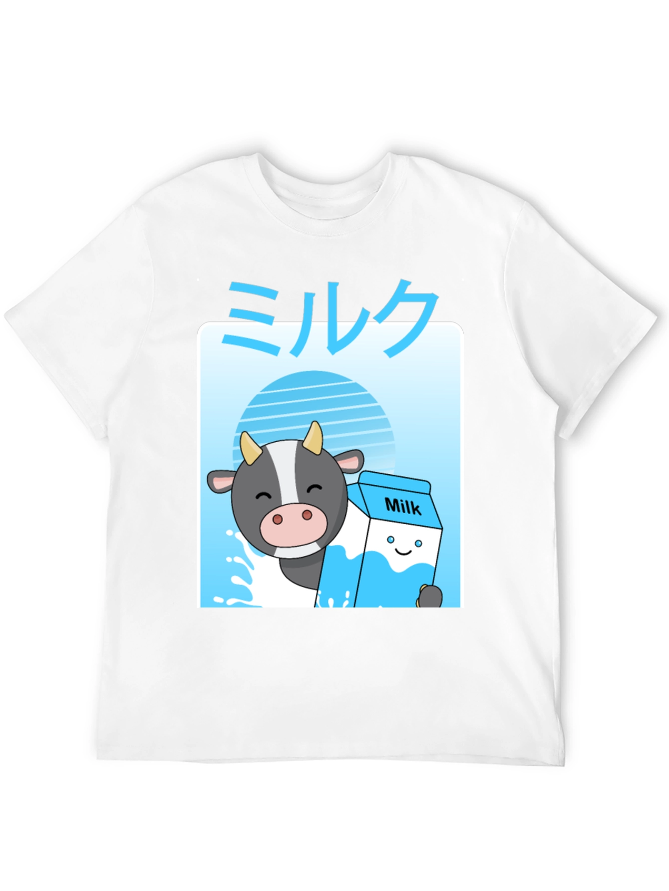 Black Kawaii Milk T-Shirt - Anime Cow Cute Graphic Tee view 12