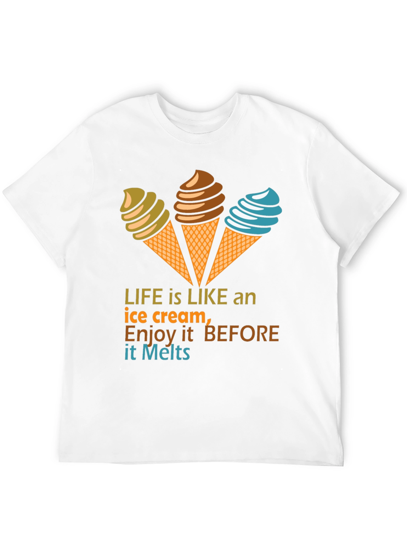 Black Life Is Like an Ice Cream Graphic T-Shirt view 12