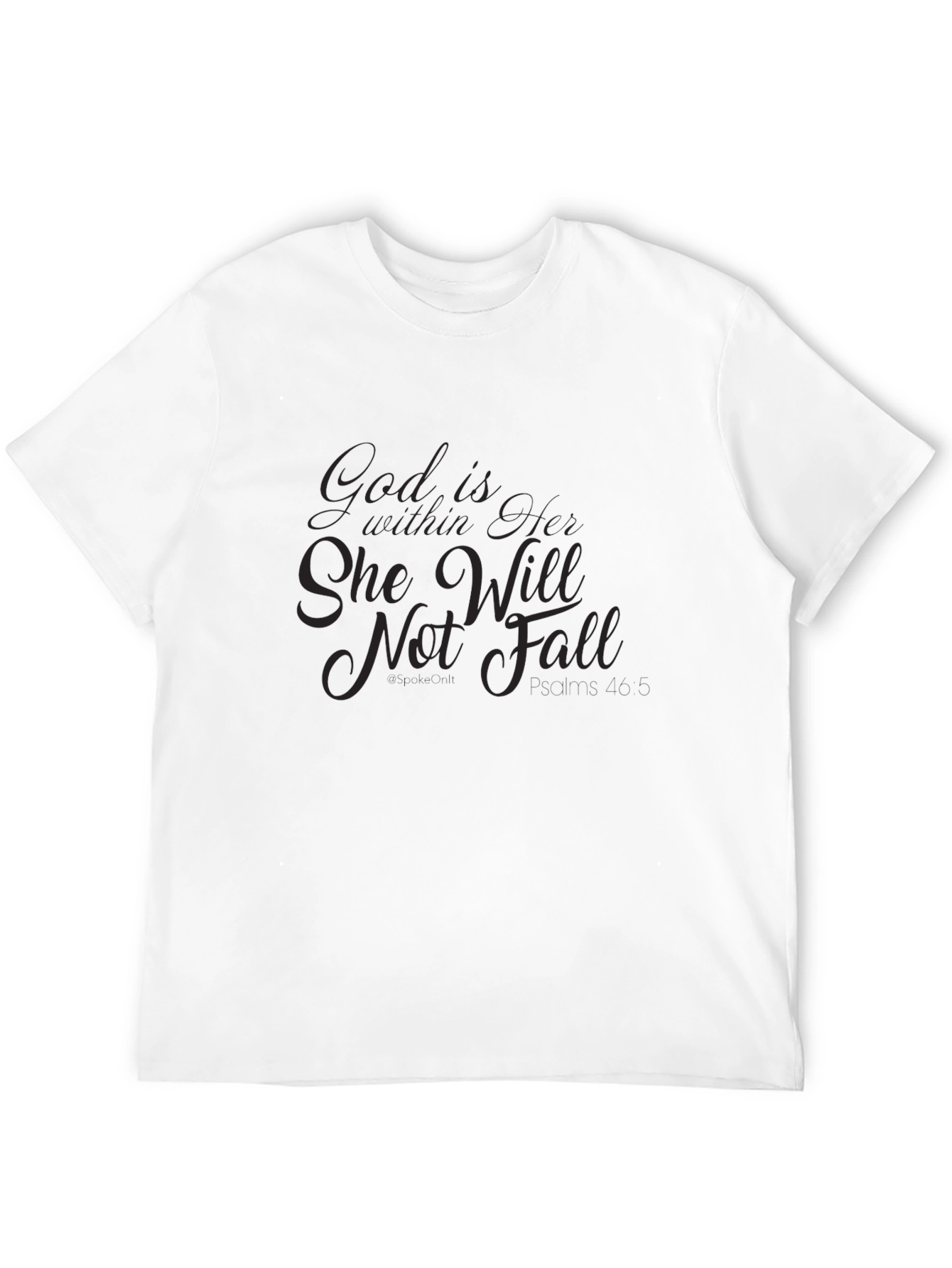 Black Inspirational Black T-Shirt - God is within her view 12