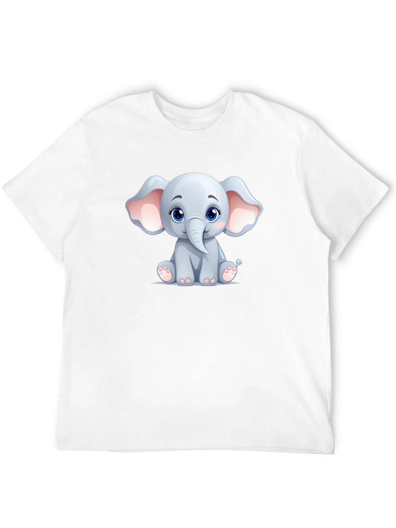 Black Cute Elephant Graphic Tee - Unisex Black T-Shirt view 12