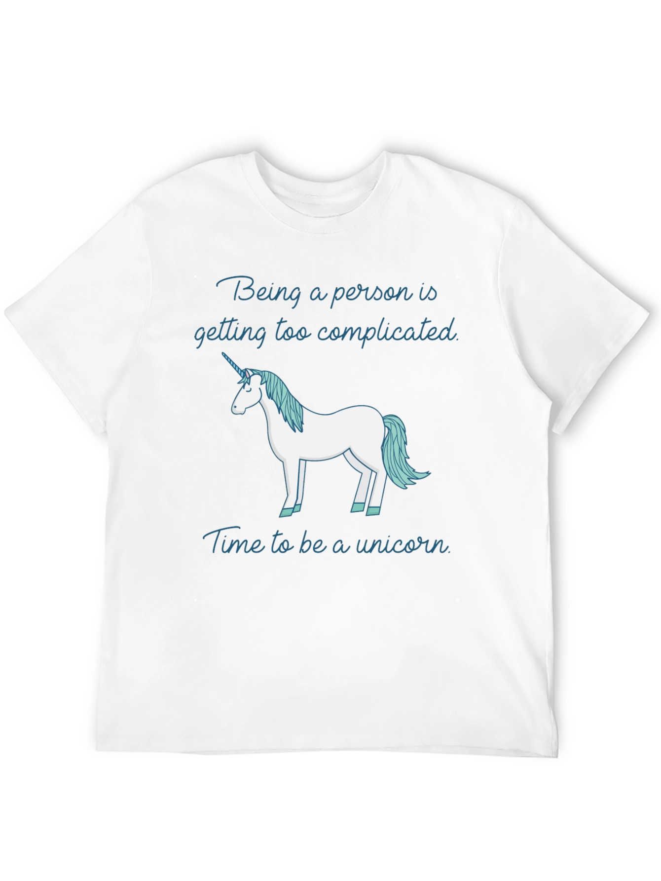 Black Funny Unicorn T-Shirt: Being a Person is Too Complicated view 12