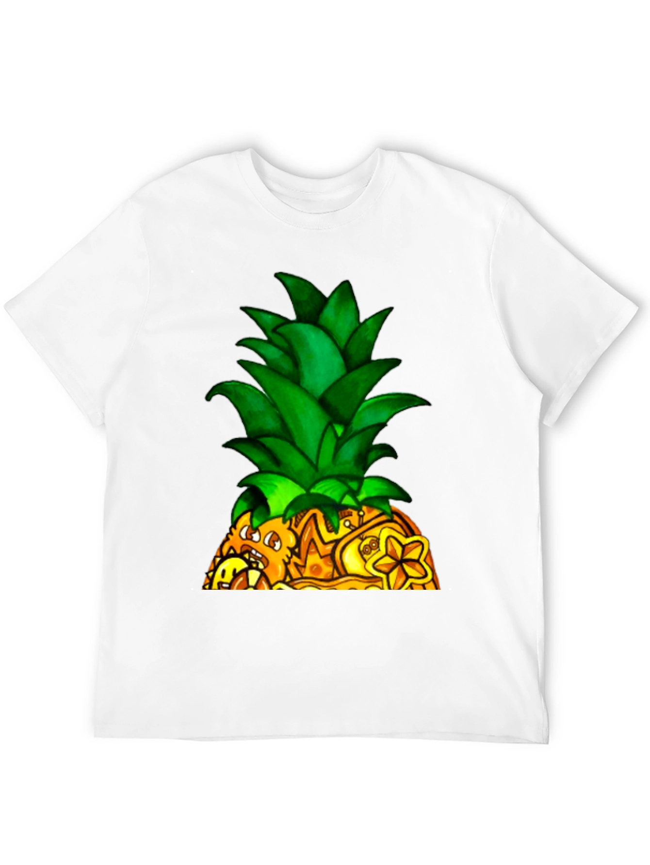 Black Novelty Pineapple Graphic Black T-Shirt view 12