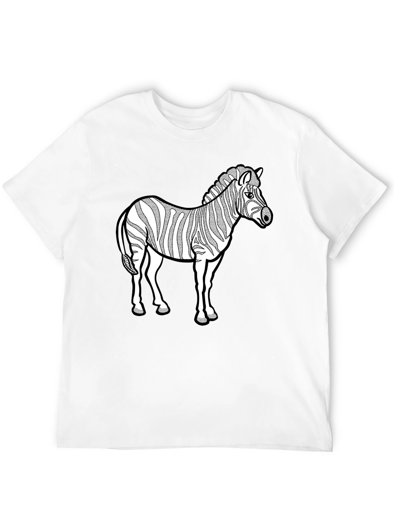 Black Zebra Graphic Print T-Shirt - Black view 12