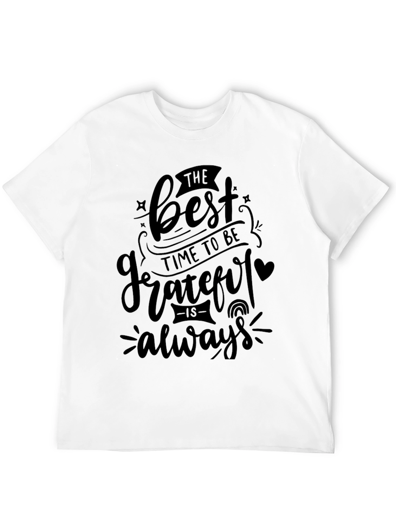 Black Grateful Always T-Shirt - Soft Black Tee view 12