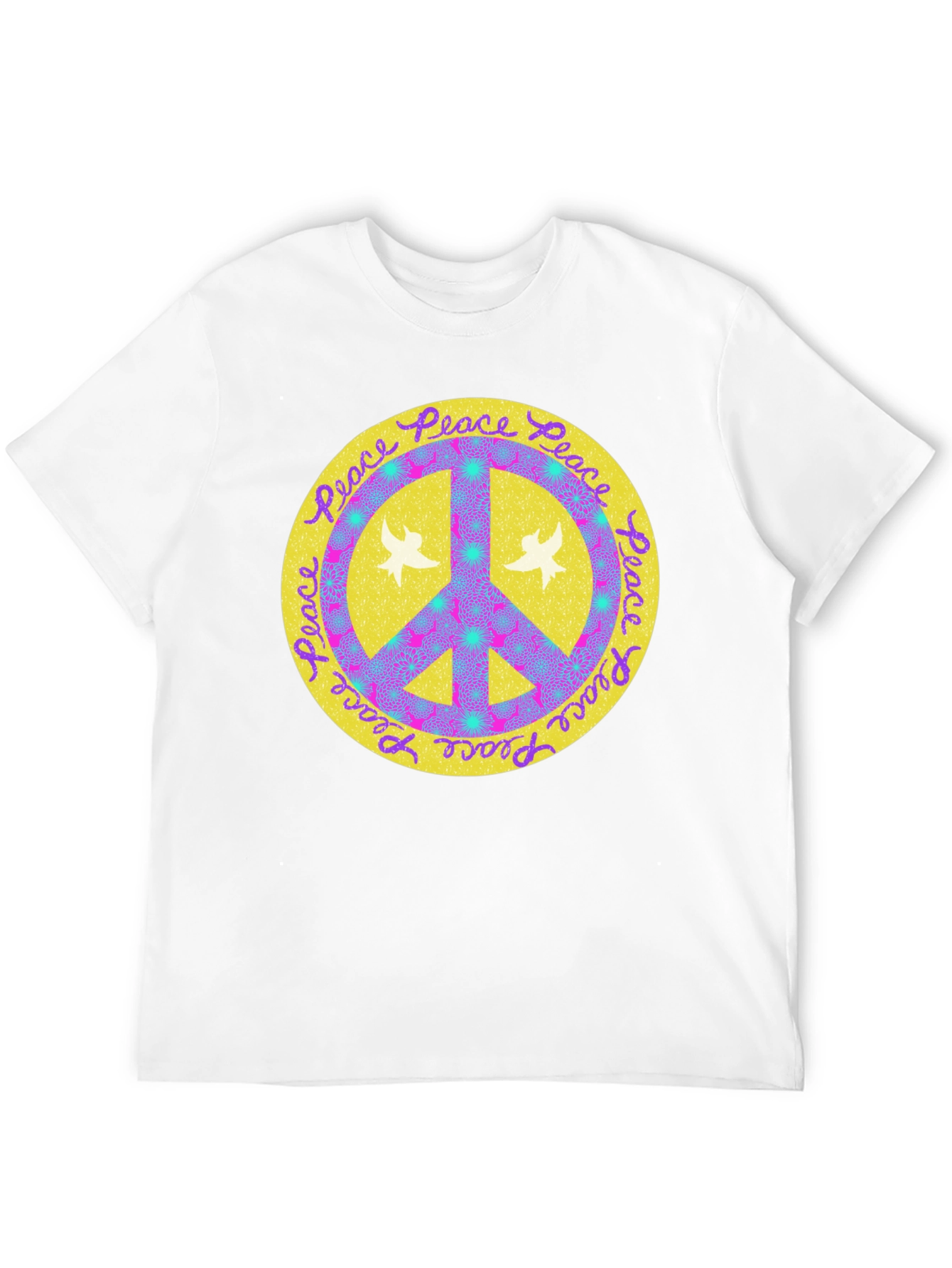Black Peace Sign Graphic Tee - Retro Style view 12