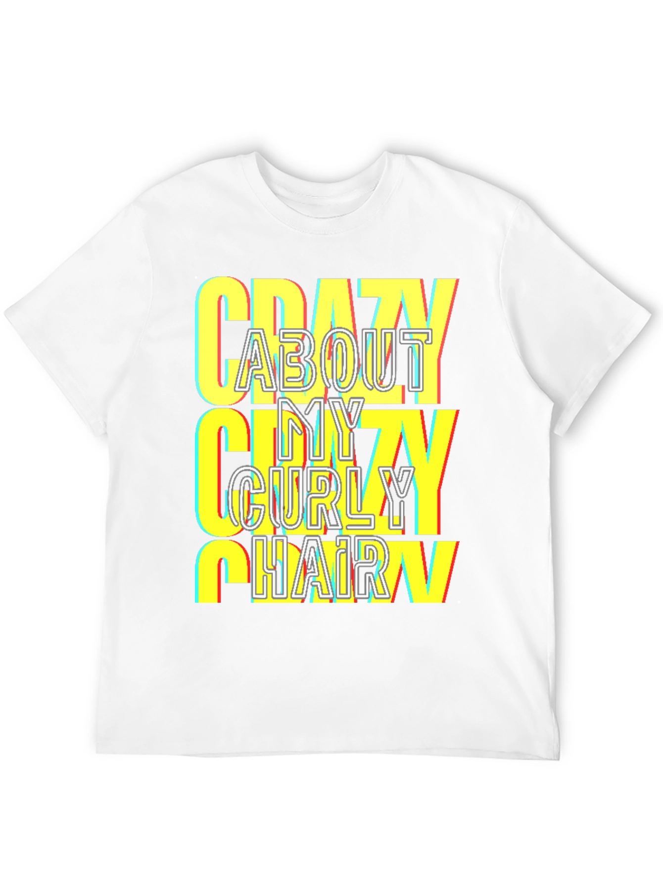 Black Crazy About My Curly Hair T-Shirt view 12