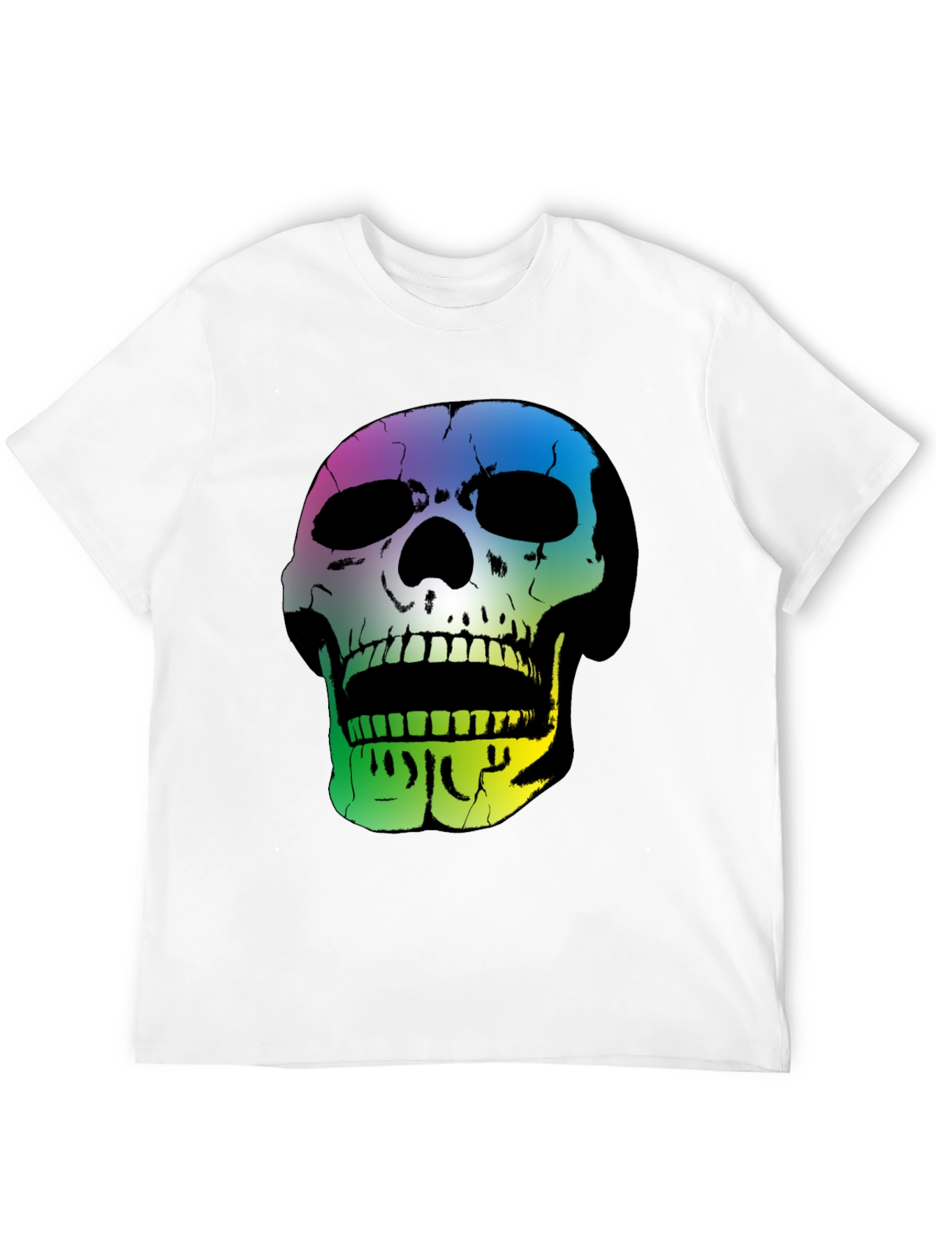 Black Rainbow Skull Graphic Black T-Shirt view 12