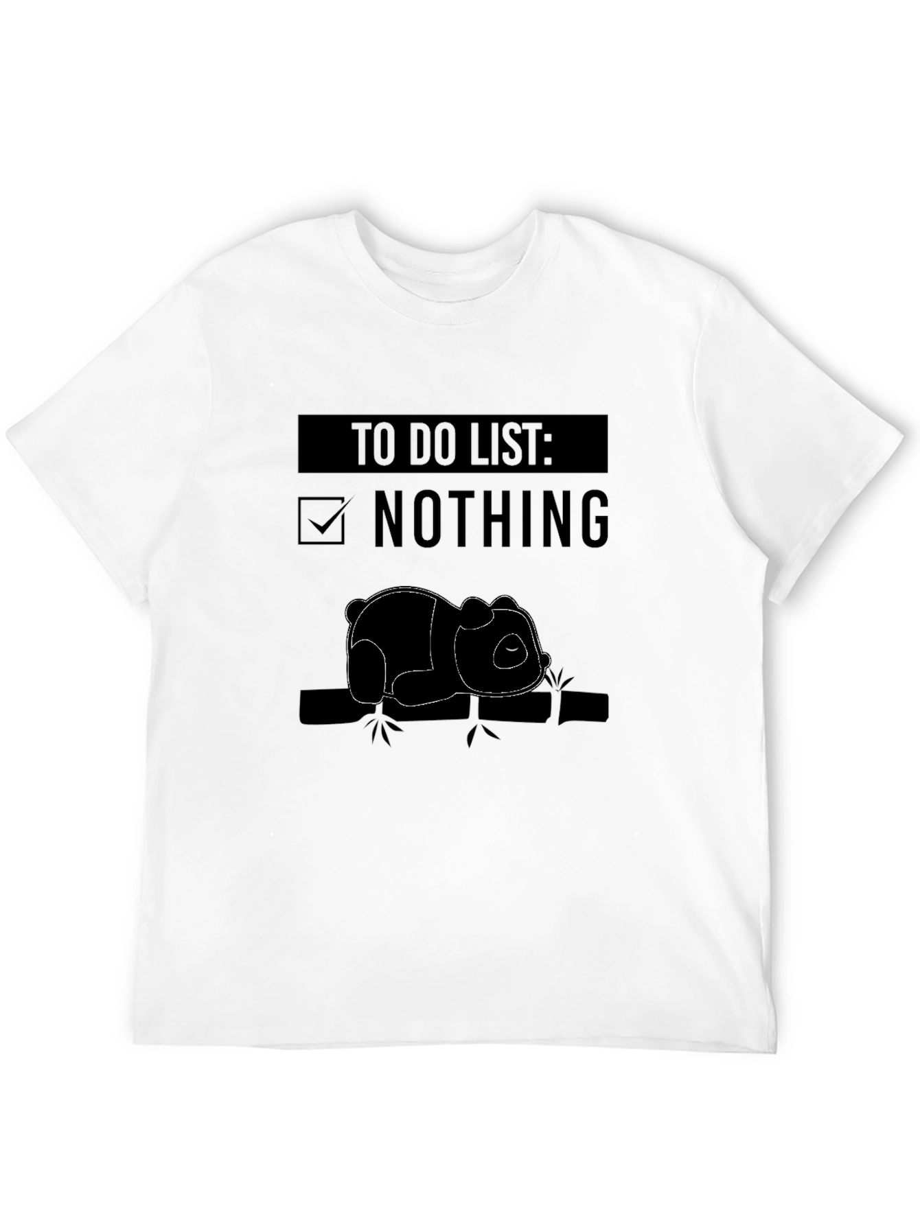 Black Lazy Panda T-Shirt - To Do List Nothing view 12