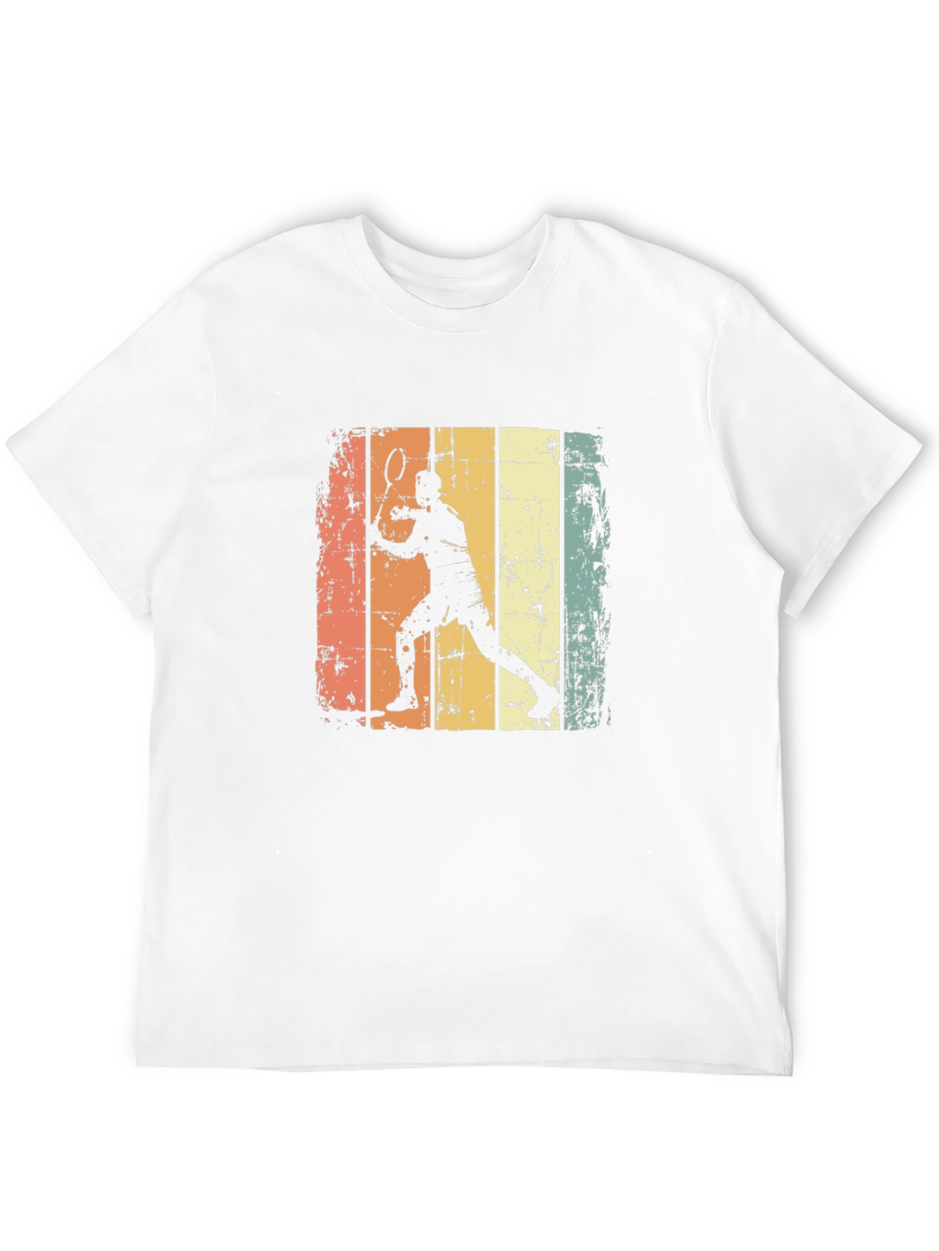 Black Retro Badminton Player Graphic Tee view 12