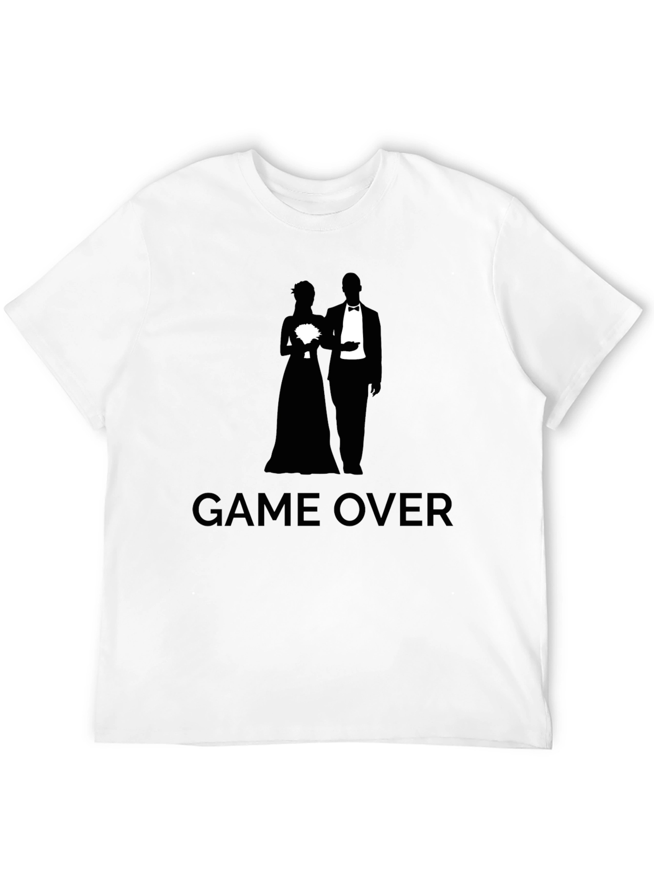 Black Game Over Wedding T-Shirt - Groom Gift Idea view 12