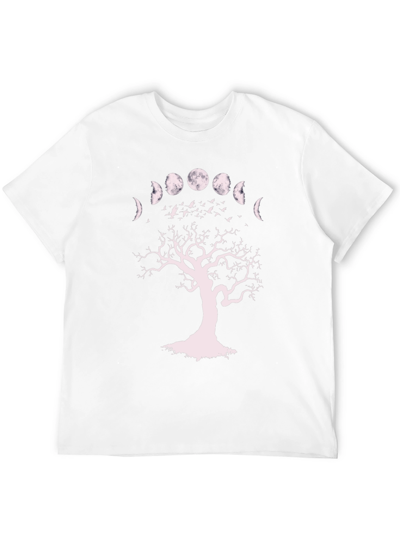 Black Moon Phases Tree Graphic Tee - Unisex Black T-Shirt view 12