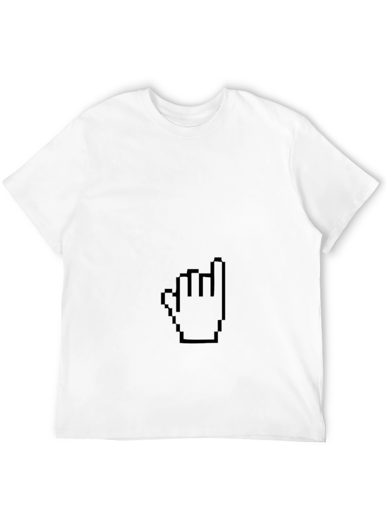 Black Pixel Hand Pointer Black T-Shirt view 12