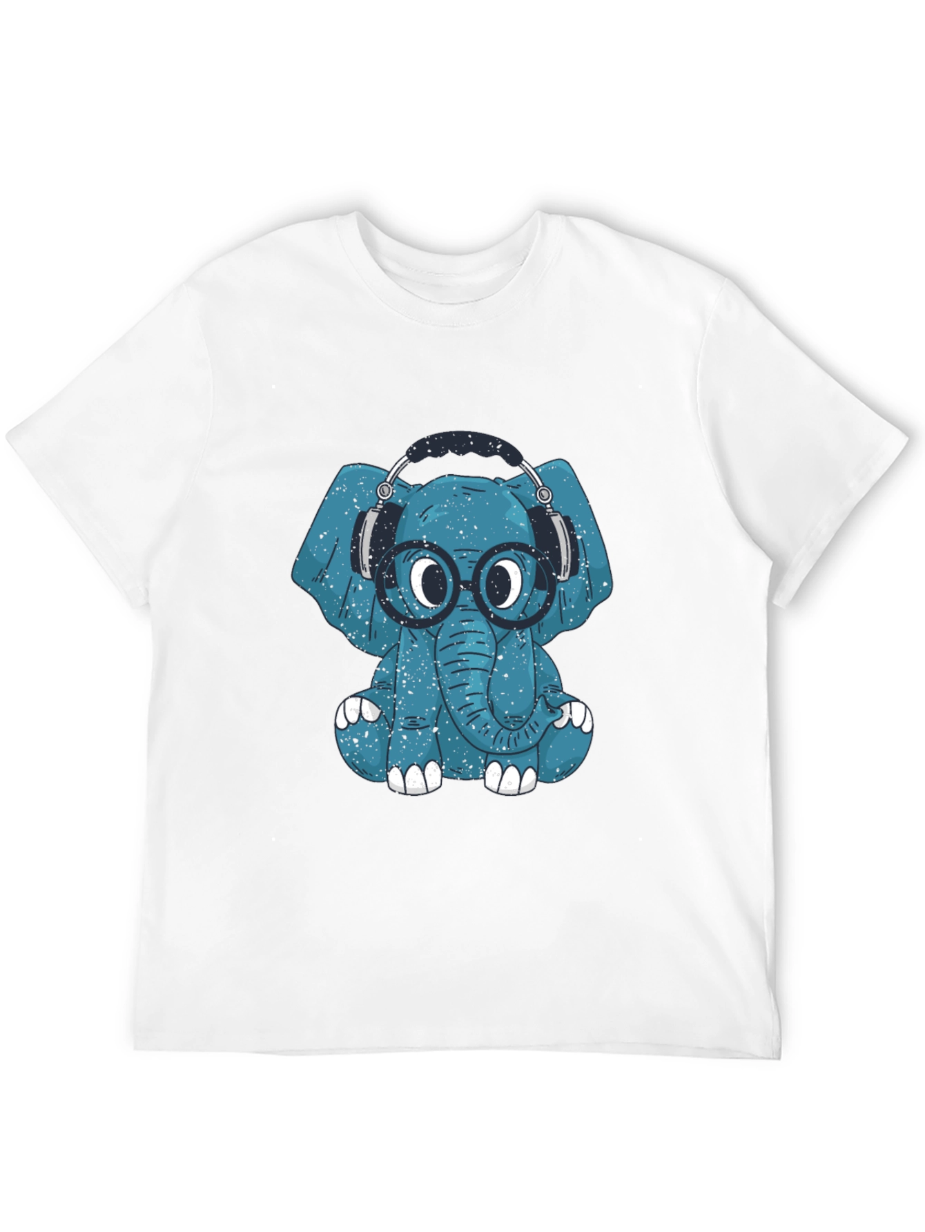 Blue Elephant Geek T-Shirt - Quirky Graphic Tee - 12