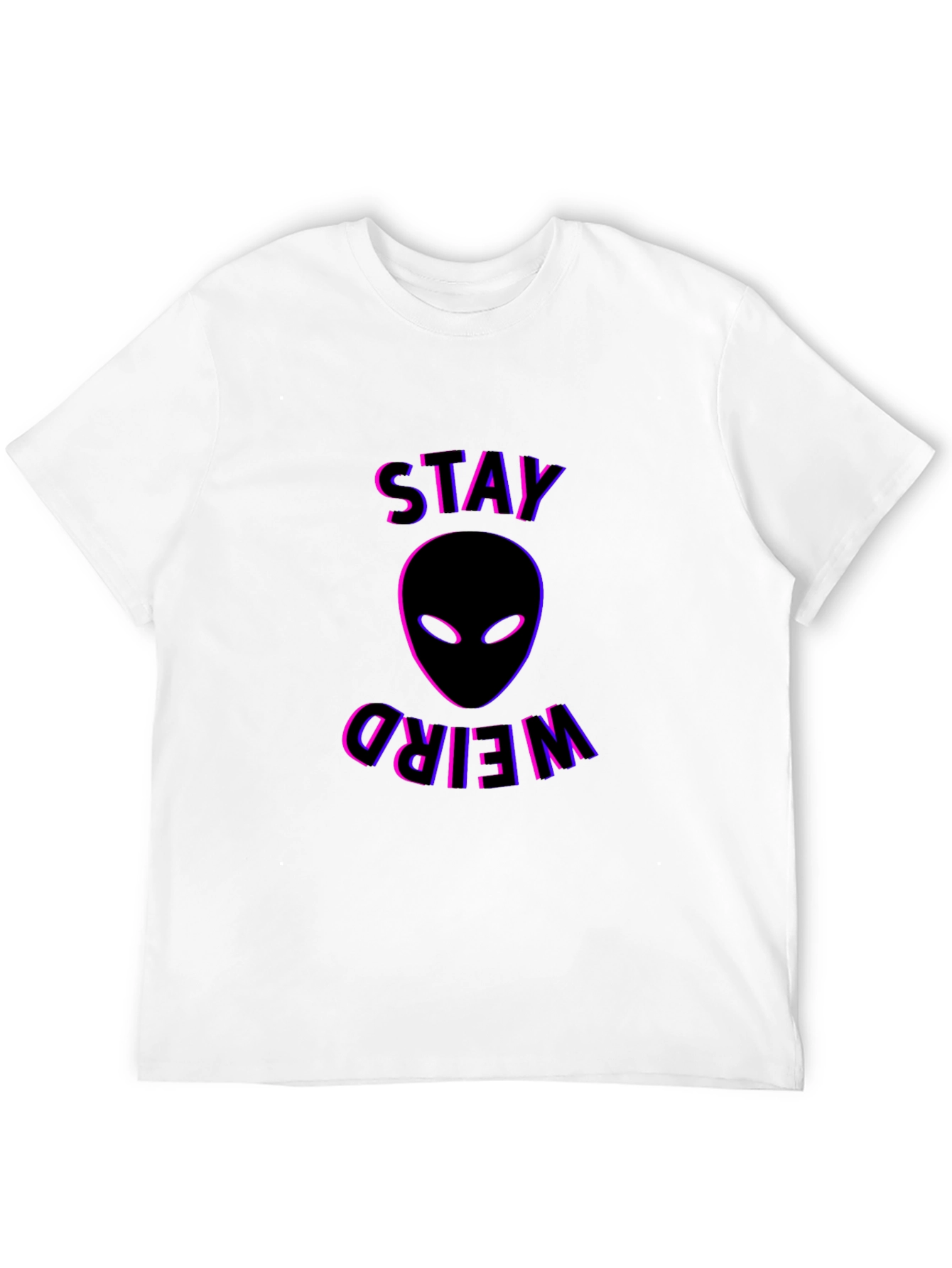 Black Stay Weird Alien Graphic T-Shirt - Black view 12