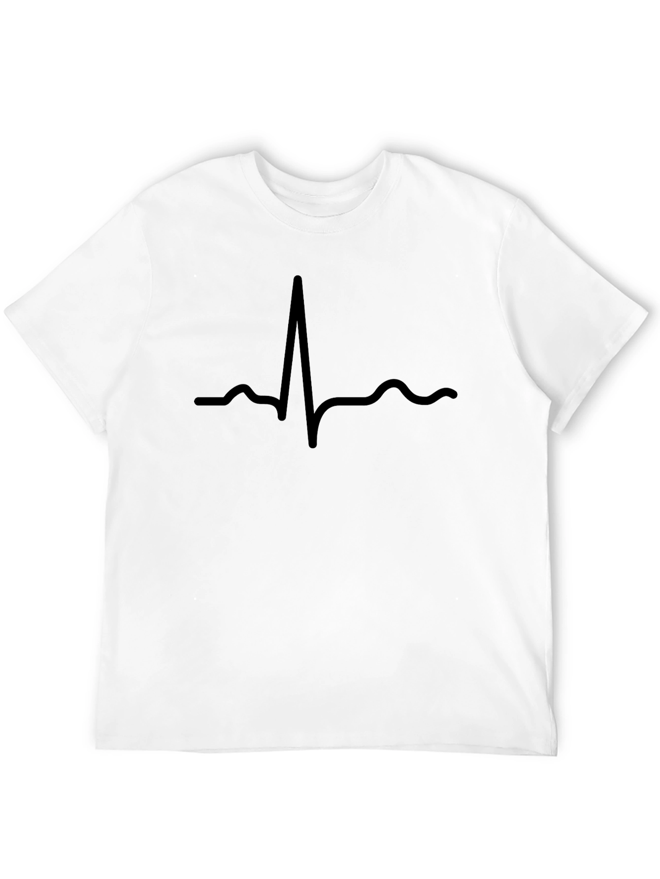Black Heartbeat Graphic T-Shirt - Black Cotton Tee view 12