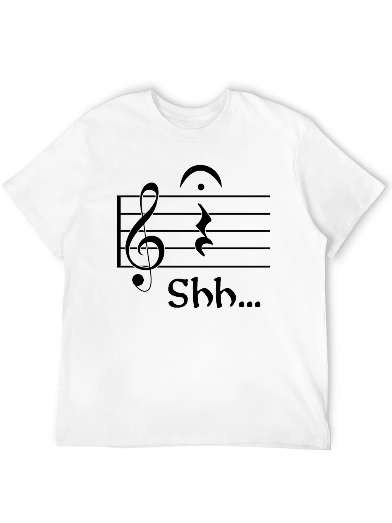 Black Musical Silence T-Shirt - "Shh..." Design view 12