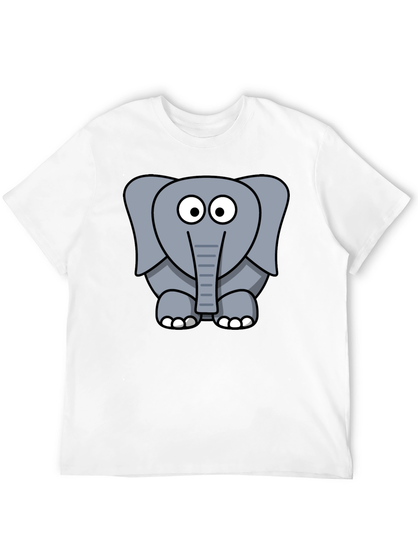 Cartoon Elephant Graphic Black T-Shirt - 12