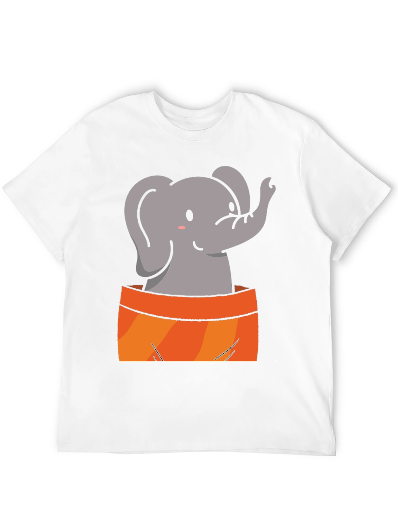 Black Cute Elephant Graphic Tee - Soft Black Cotton Shirt view 12