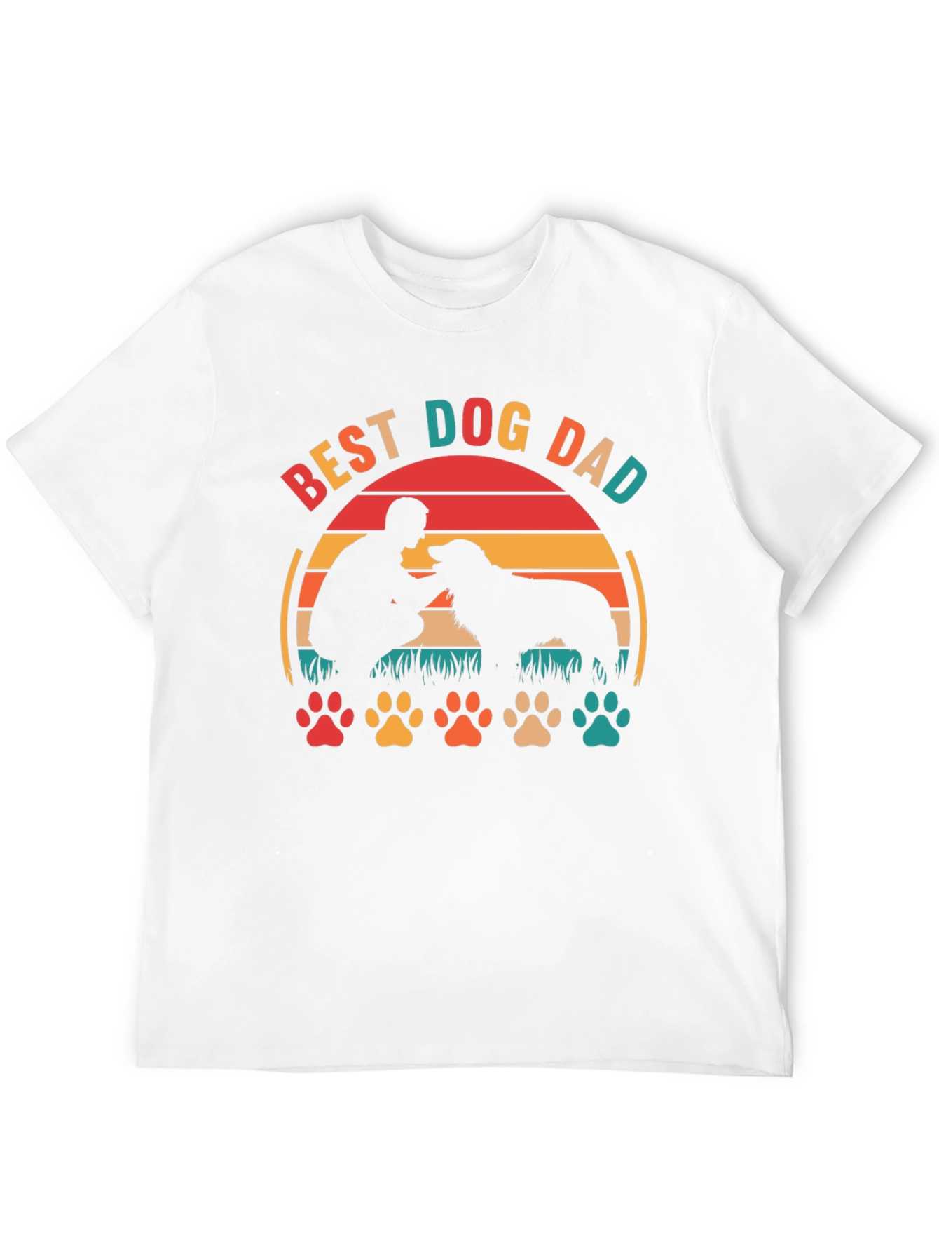Best Dog Dad T-Shirt: Silhouette Design, Casual Wear - 12