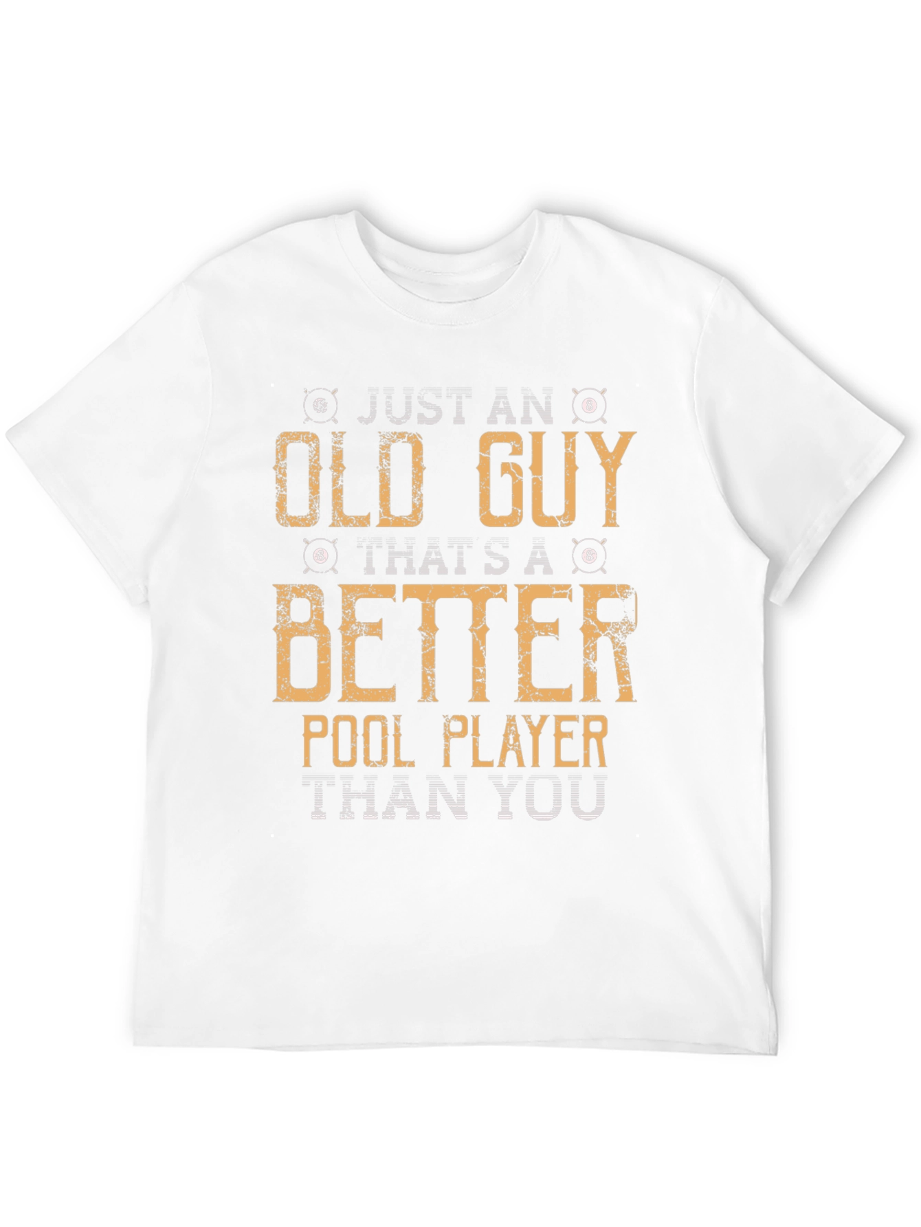 Black Funny Old Guy Pool Player Black T-Shirt view 12